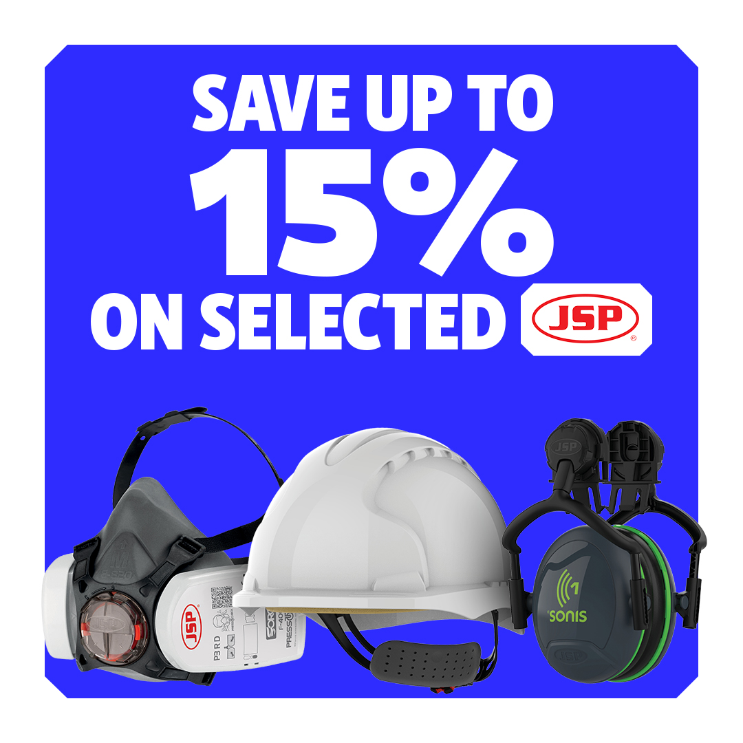 Screwfix Facebook ad: Save up to 15% on selected JSP PPE