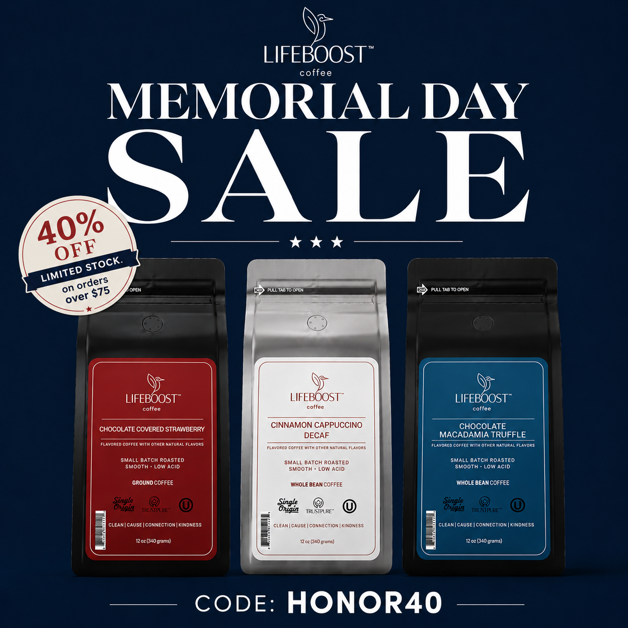 Lifeboost Coffee Facebook ad