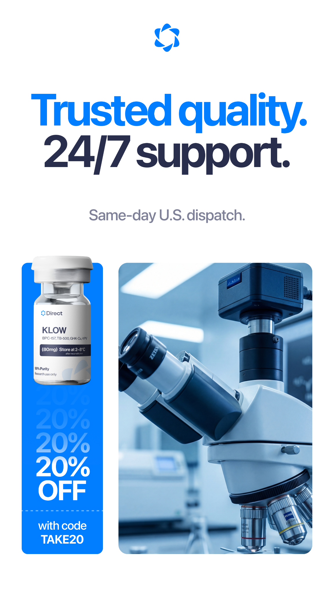 Direct Peptides Facebook ad from Dec 31, 2025