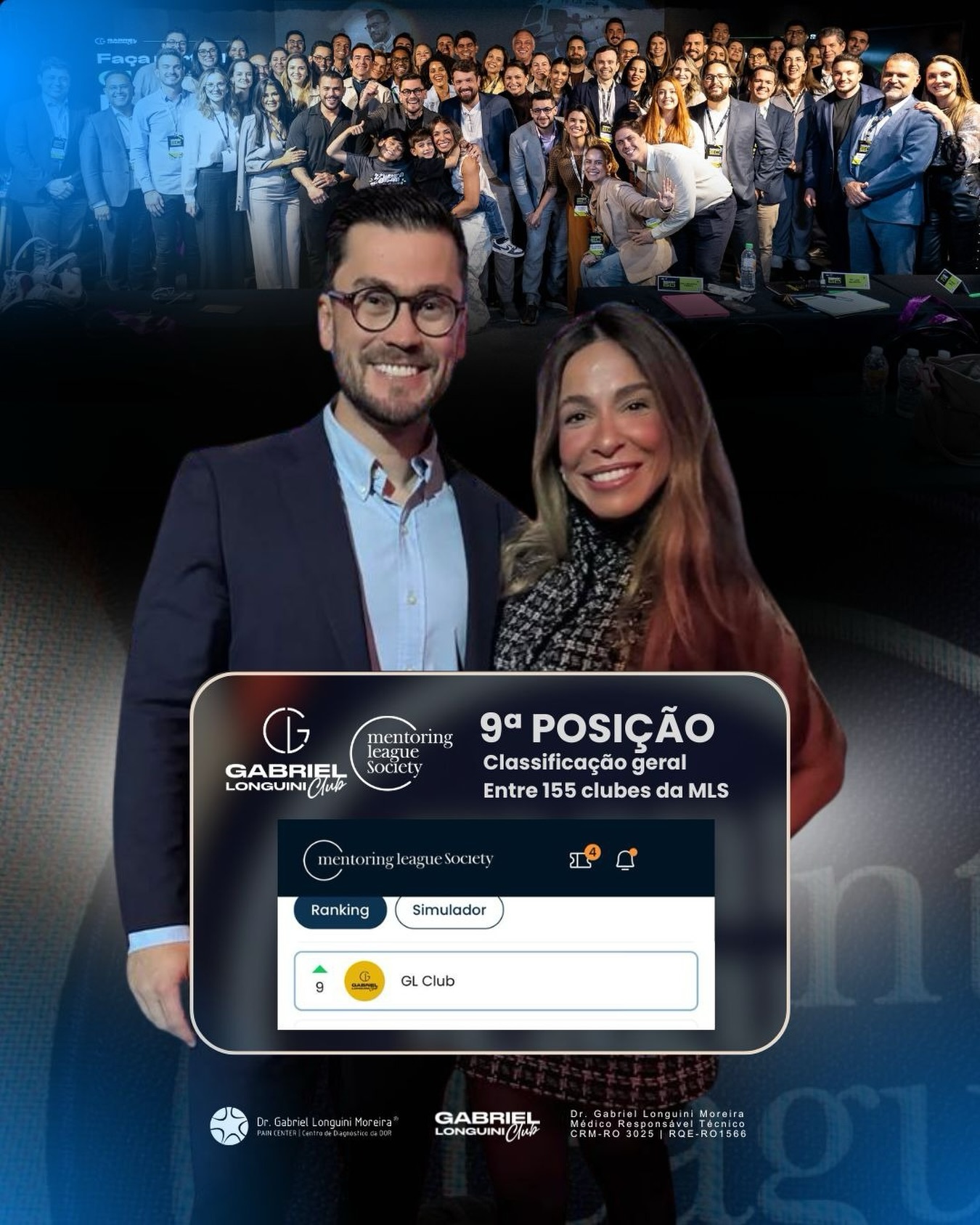 Dr. Gabriel Longuini Moreira Facebook ad: 9ª posição de 155 Club da @mentoringleaguesociety
