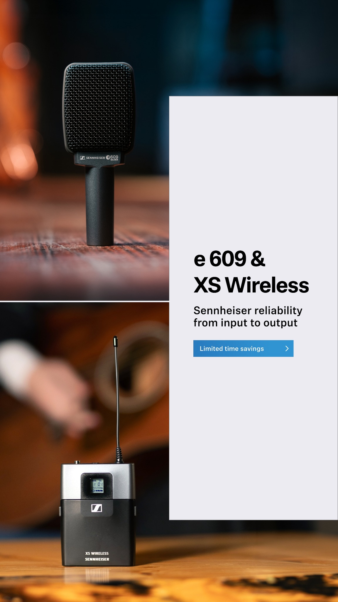Sennheiser Facebook ad: Reliability For Every Gig
