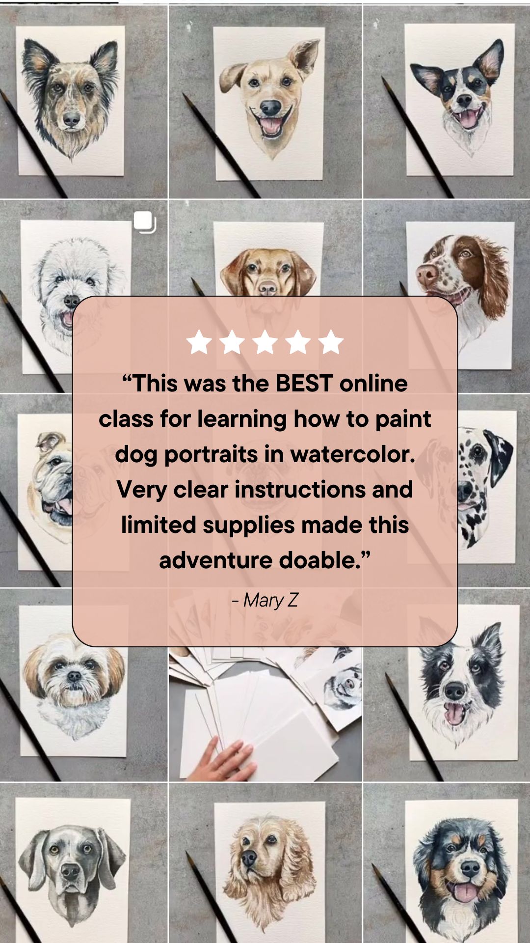 Windswept Design Studio Facebook ad: Master Watercolor Dog Breeds has helped hundreds of…