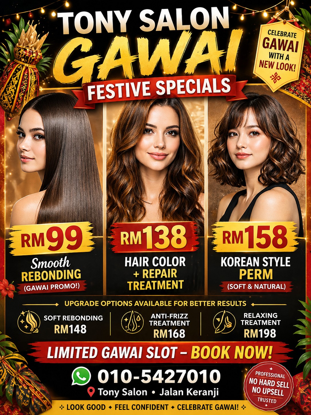 Tony salon and academy Facebook ad: Offer Kaw Kaw dah ready