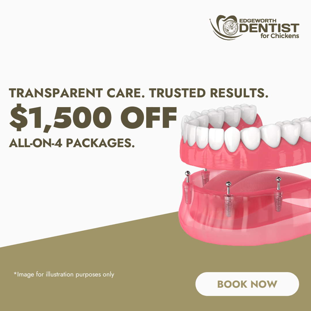 Dentist for Chickens Edgeworth Facebook ad from Mar 16, 2026