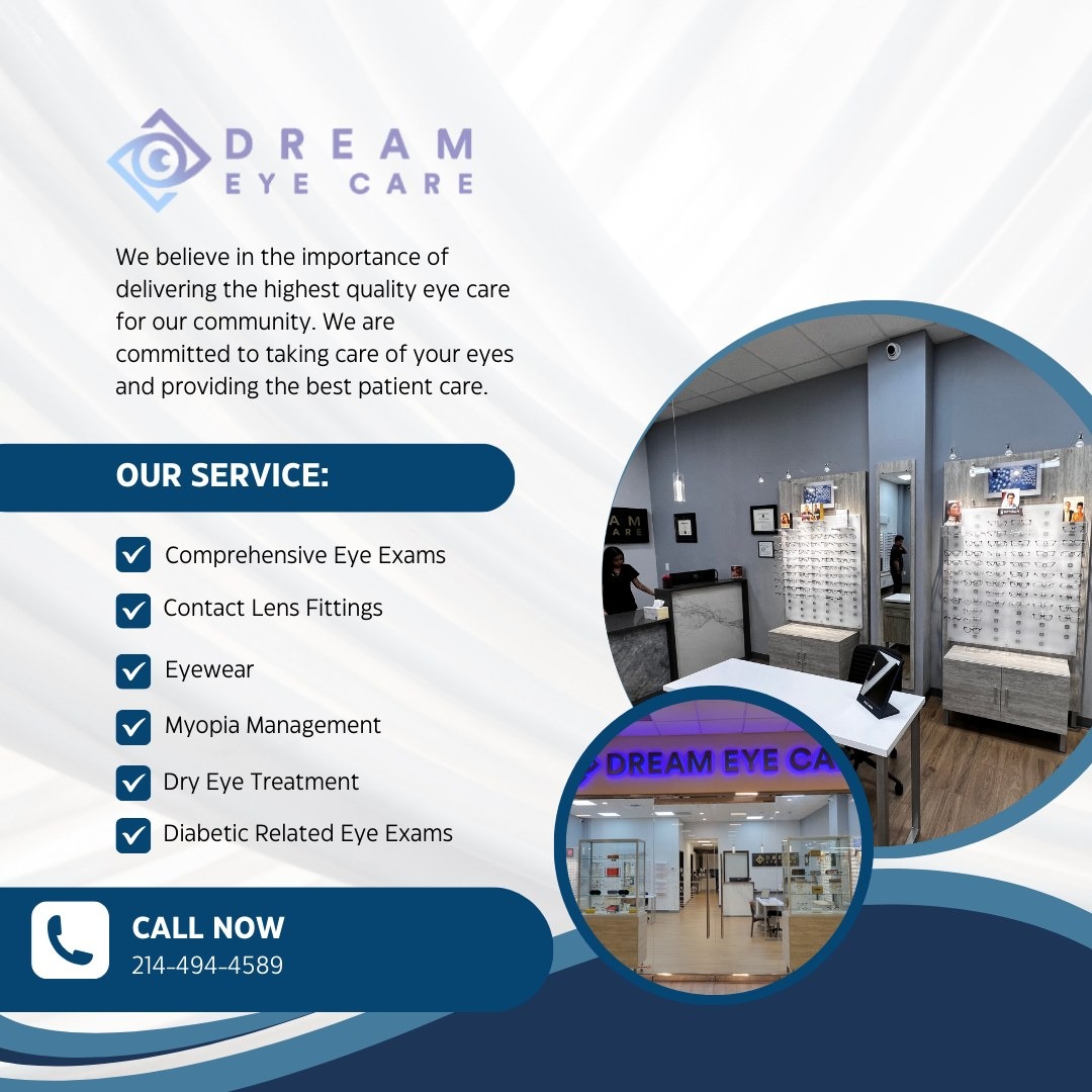 Dream Eye Care Facebook ad: Give us a call at (214)494-4589
