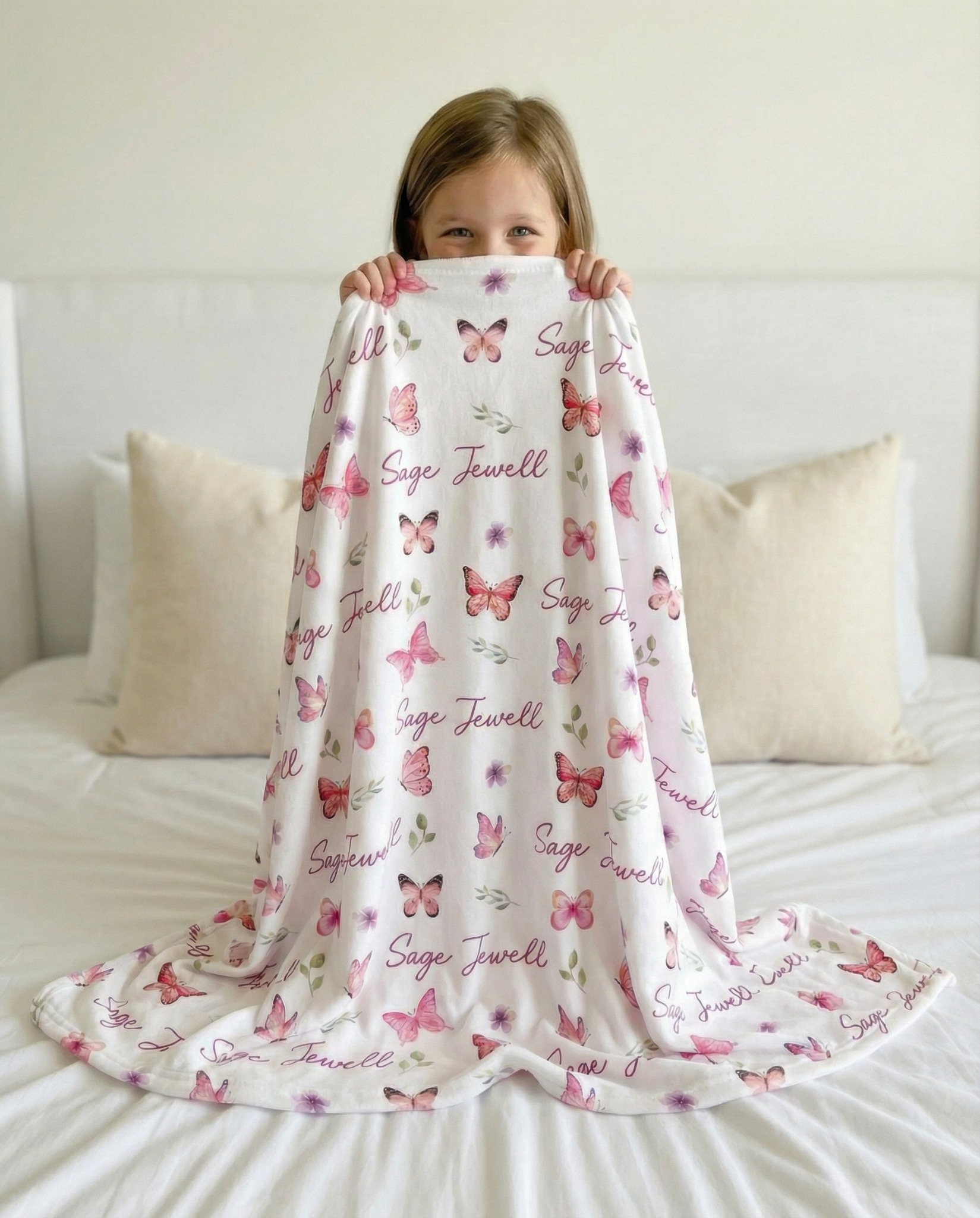 Prettybirds Facebook ad: Pink or Purple, Every Girl Gets Her Own Butterfly Blanket