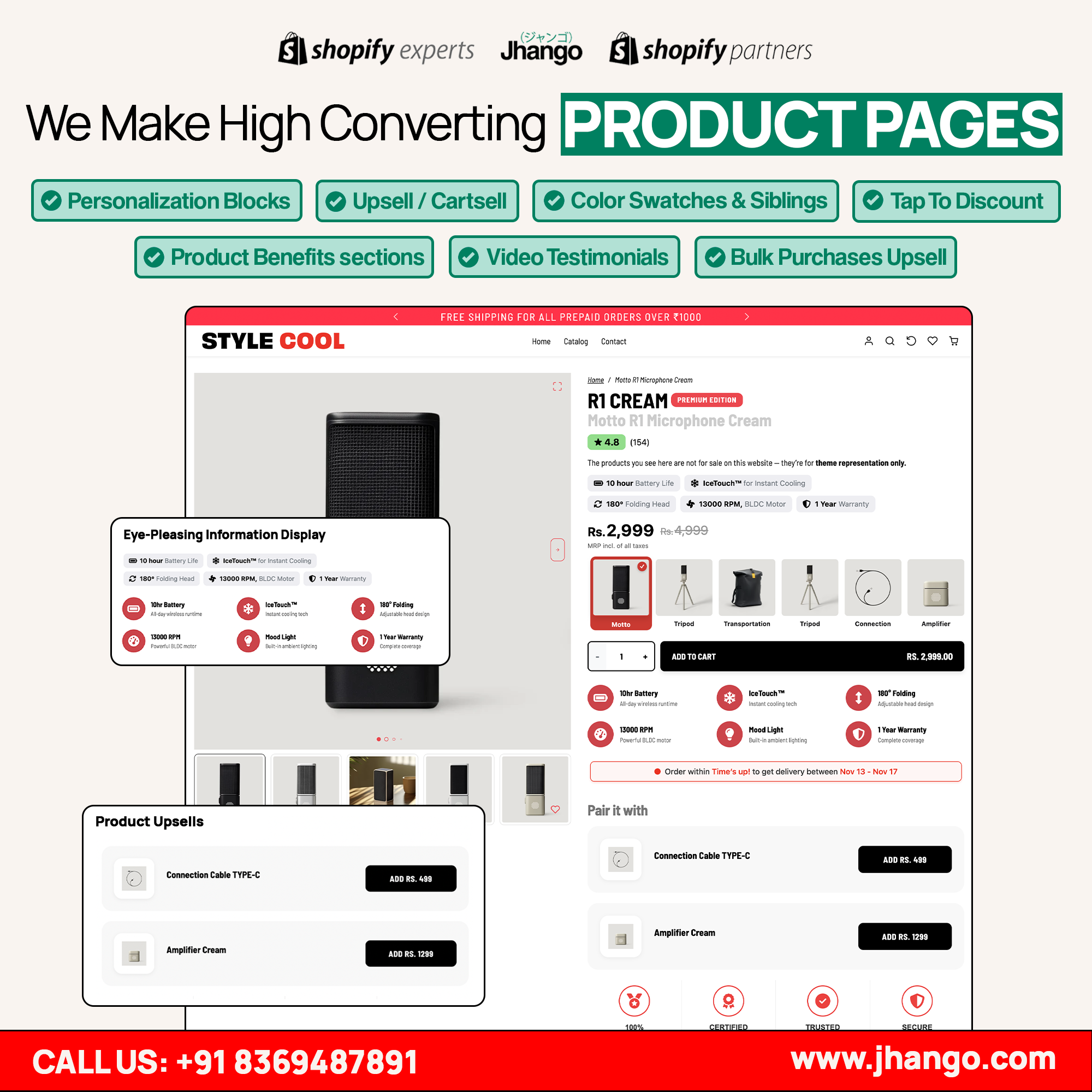 Jhango Facebook ad: We Make High Converting Product Pages