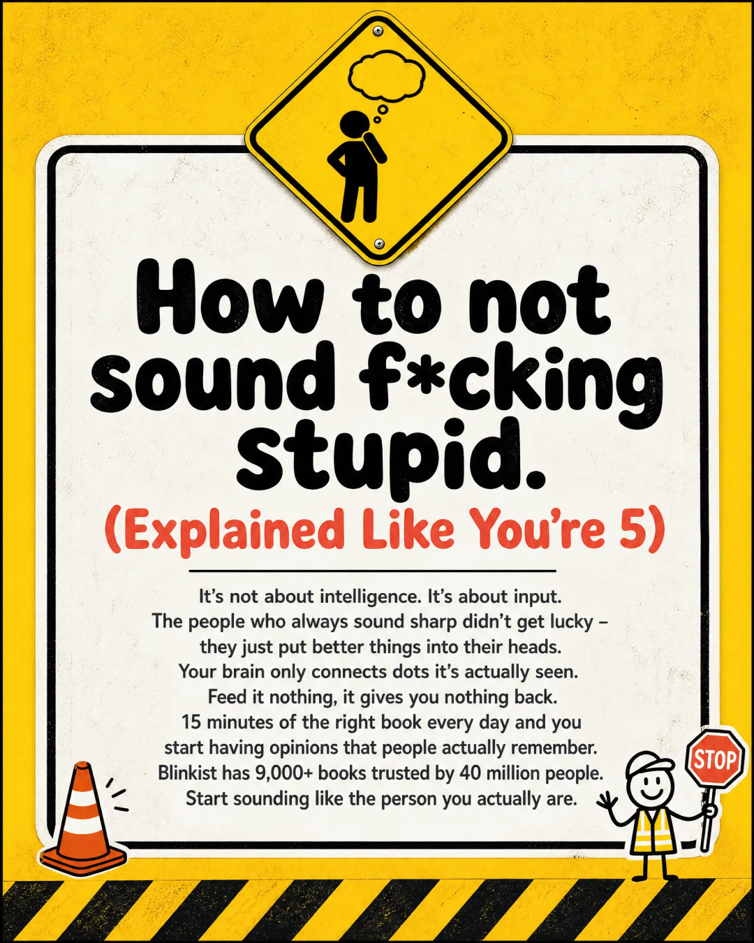 Blinkist Facebook ad: Why Some People Always Have Something to Say, And How You…