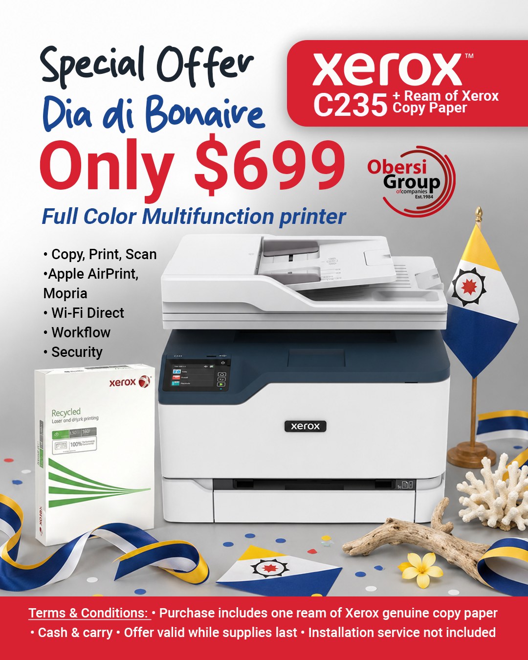 Obersi Group Bonaire Facebook ad: What better way to celebrate Bonaire than with…