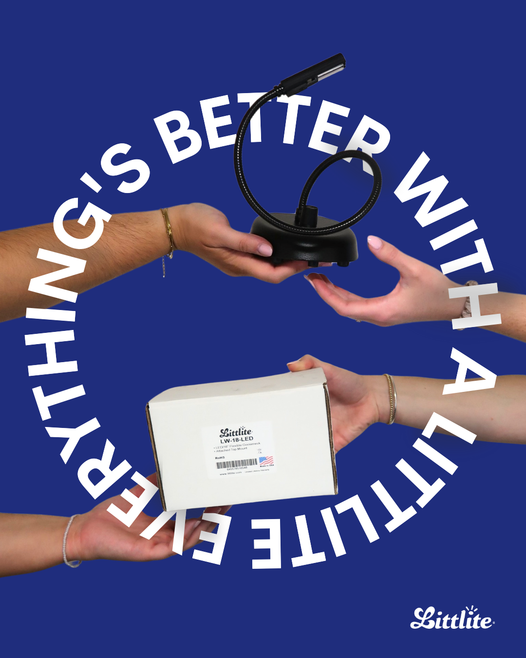 Littlite Gooseneck Task Lights Facebook ad: Work Smarter, Not Harder with Littlite