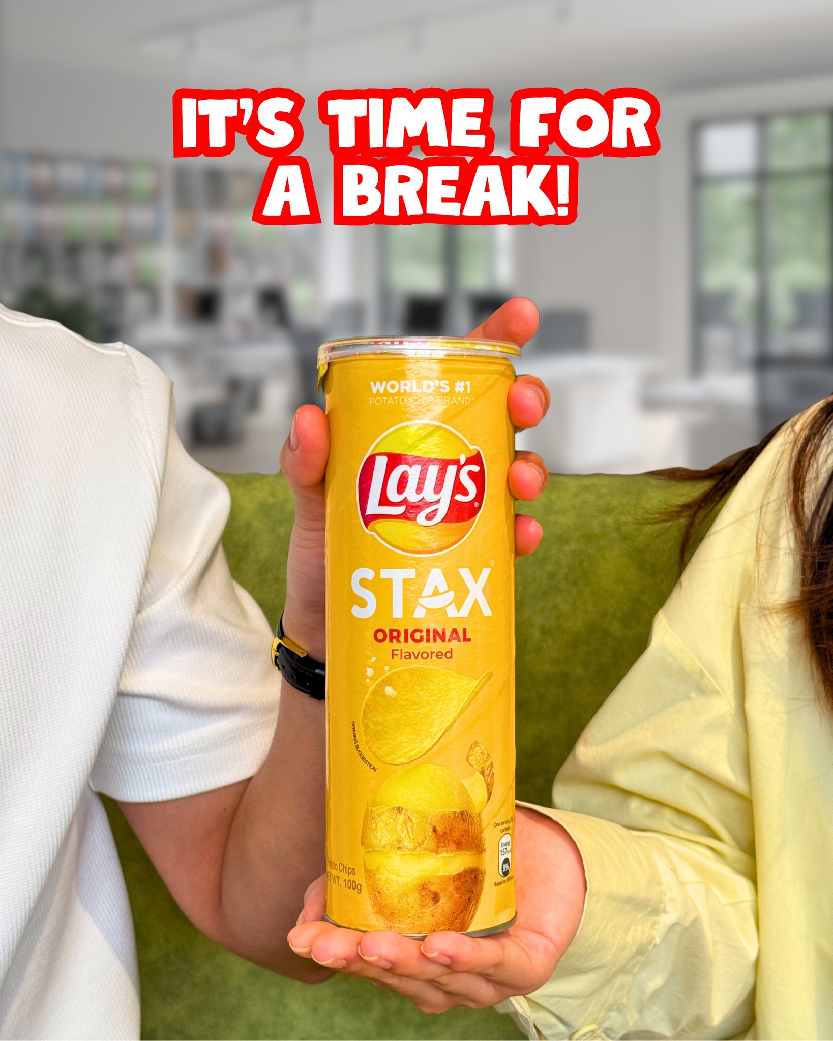 Lay's Malaysia Facebook ad: Work break or study session, Lay's STAX has…