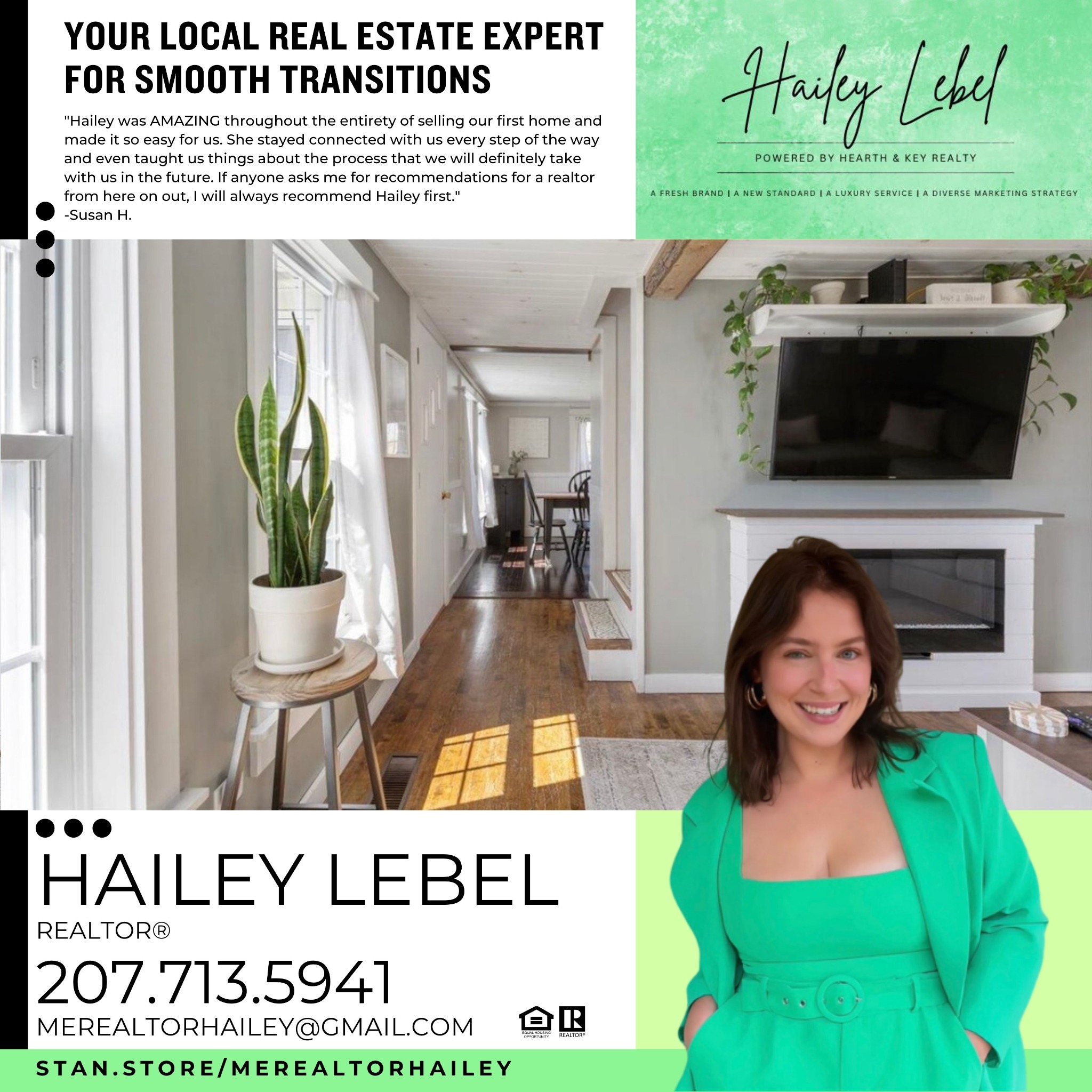 Hailey Lebel of Hearth & Key Realty Facebook ad