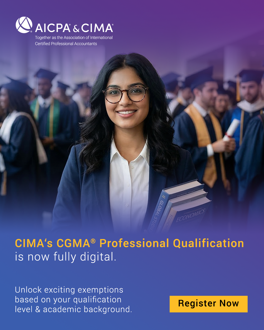 Aicpa-Cima India Facebook ad: Step into the future of finance.