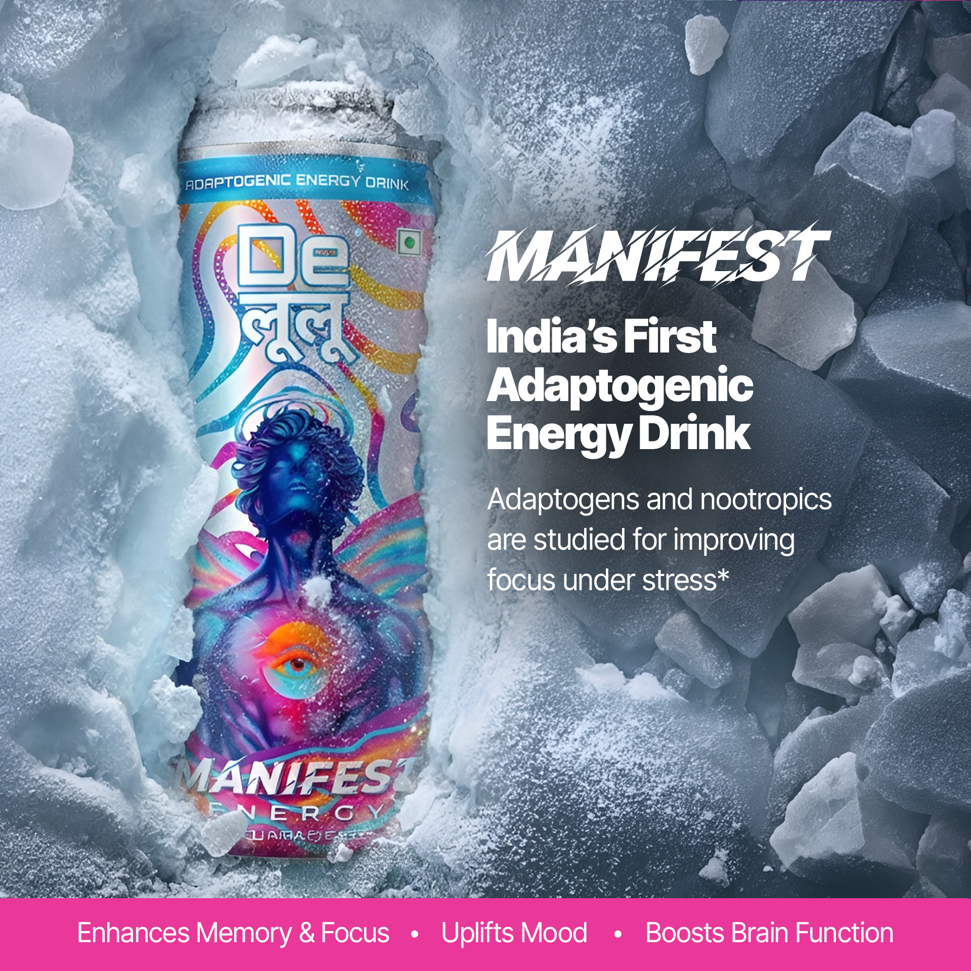 delululand.official Facebook ad: India's 1st Adaptogenic Energy Drink