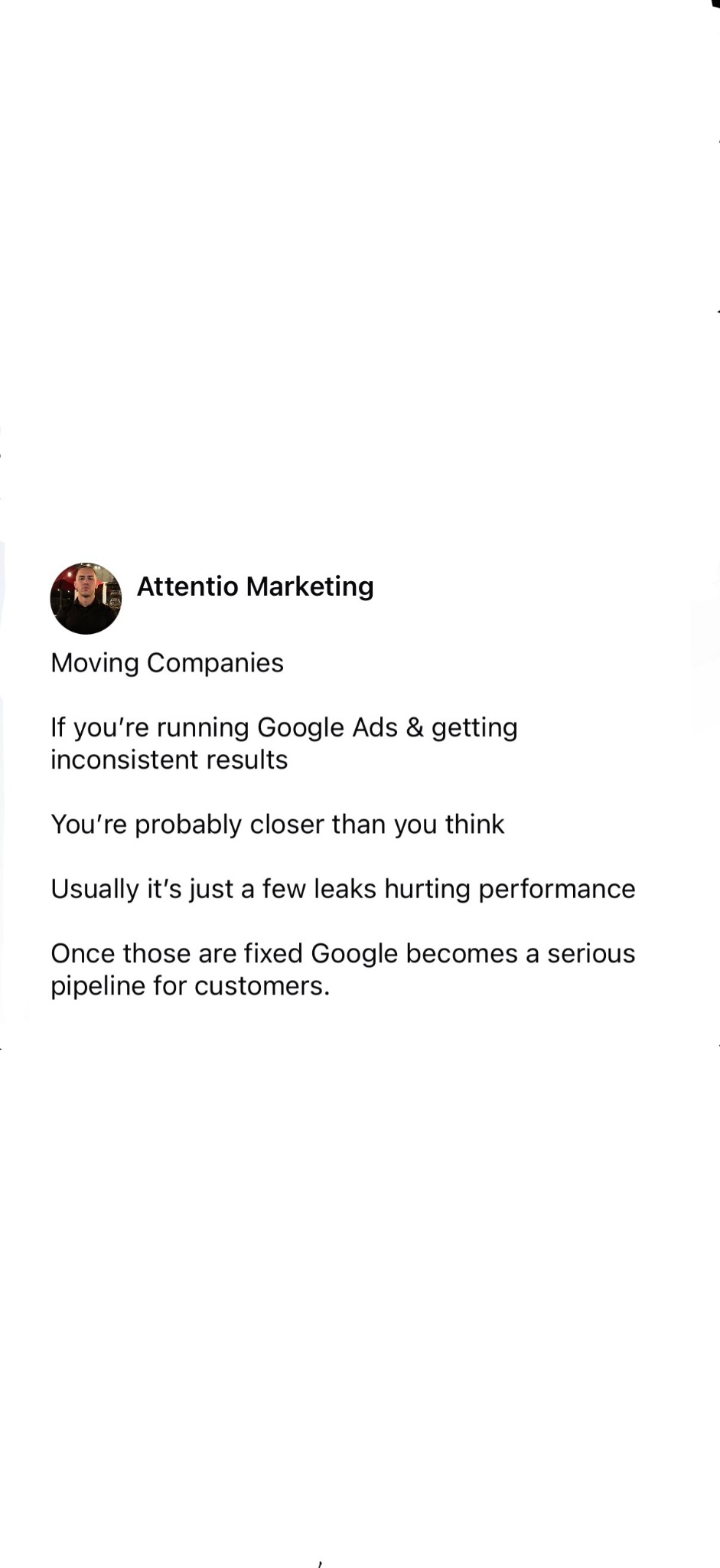 Attentio Marketing Facebook ad
