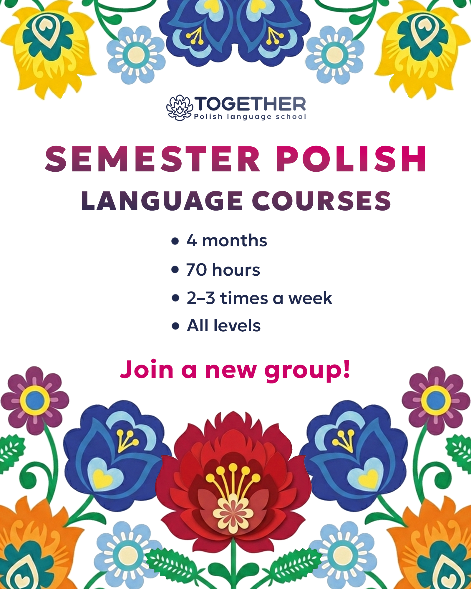 Szkoła Języka Polskiego Together Facebook ad from Sep 9, 2026