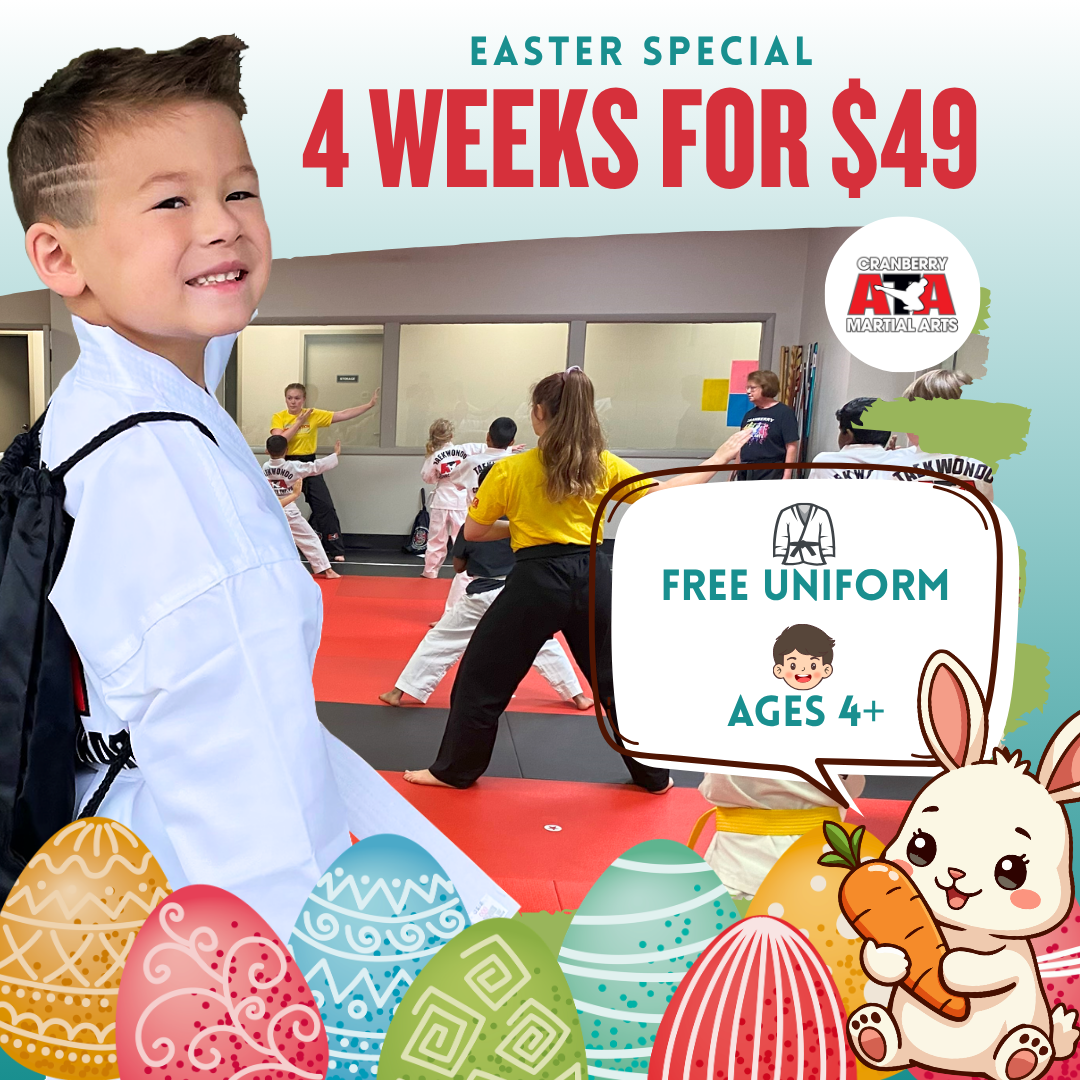 Cranberry ATA Martial Arts Facebook ad: 4 Week Pass Only $49 & FREE uniform