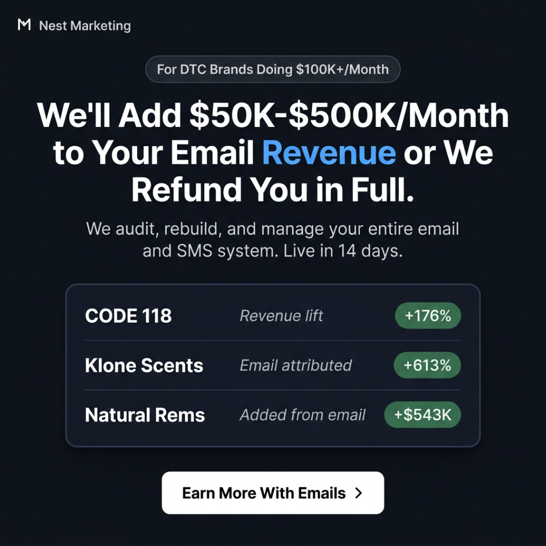 Nest Marketing Facebook ad: Add $50K-$500K From Email