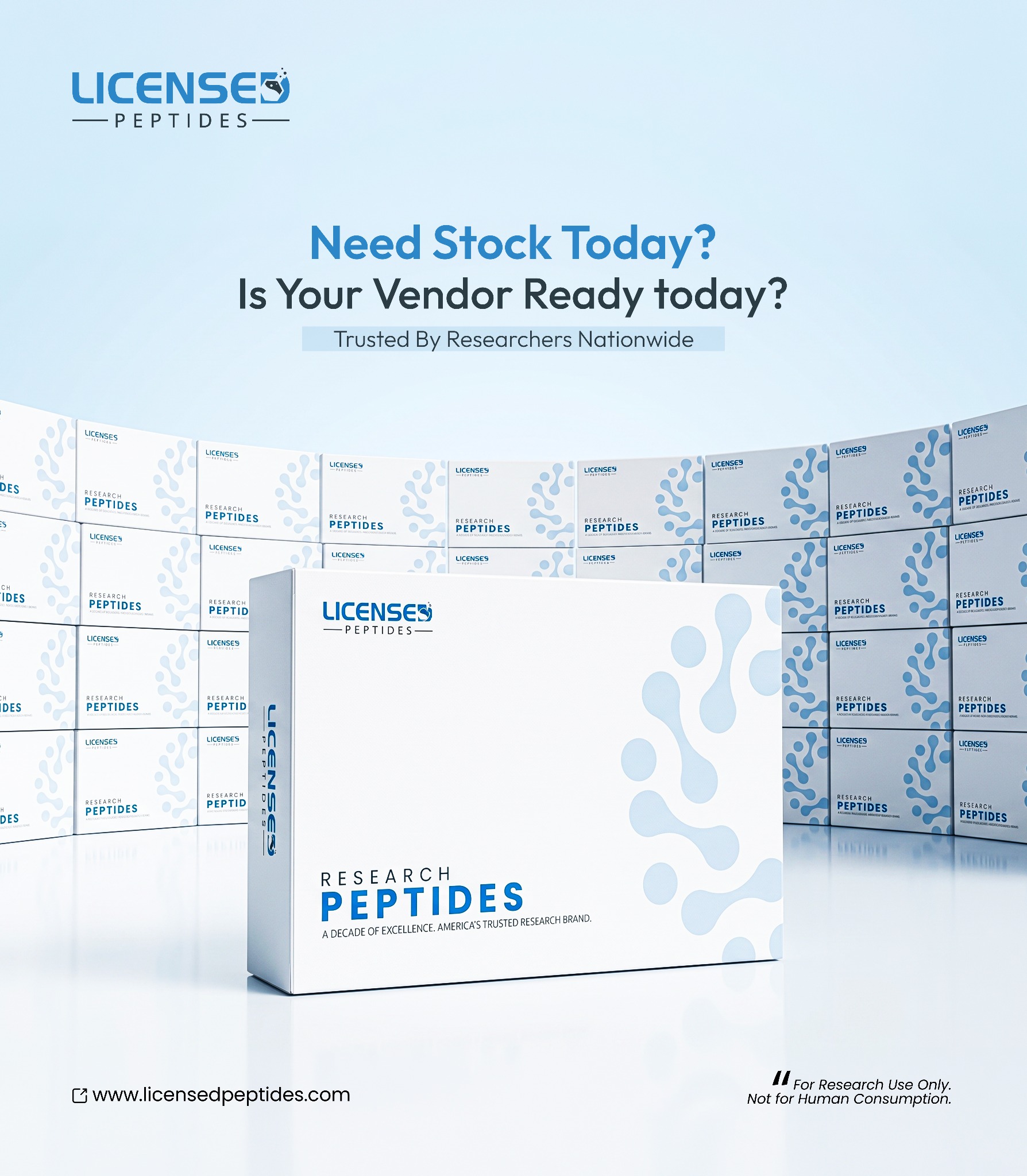 LicensedPeptides.com Facebook ad: You’ve Done The Research. Stop.