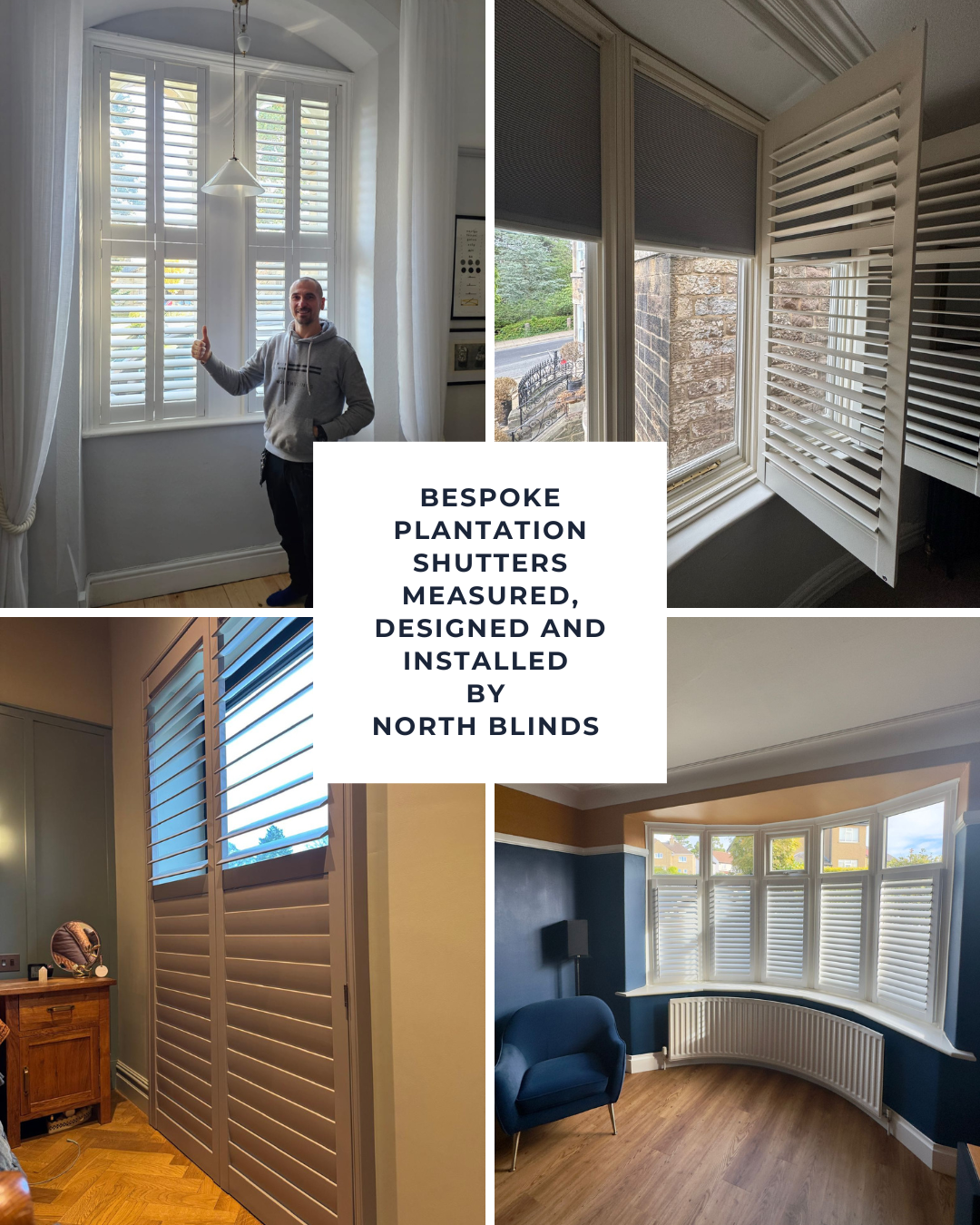 North Blinds - Window Blinds Facebook ad: Transform Your Home with Beautiful Plantation Shutters…