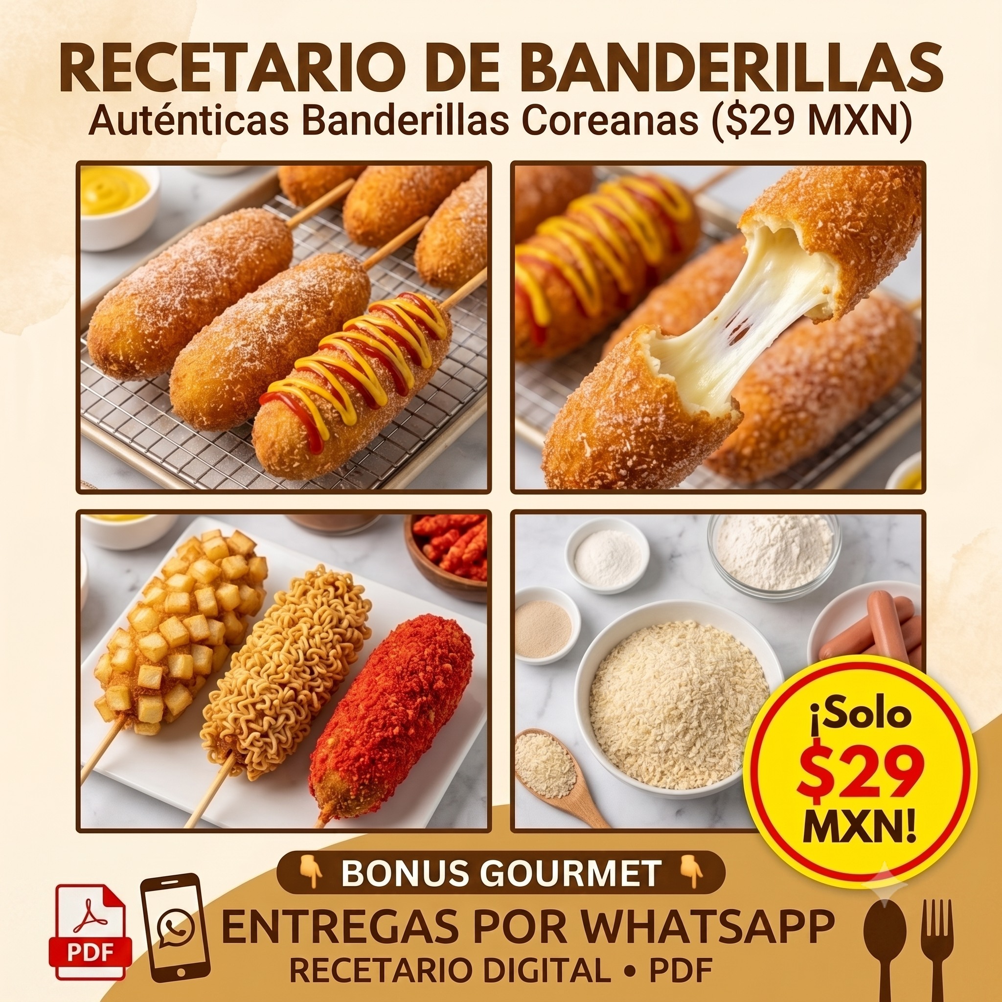 TrendSnaps Facebook ad: ¡Aprende a preparar las auténticas Banderillas Coreanas por…