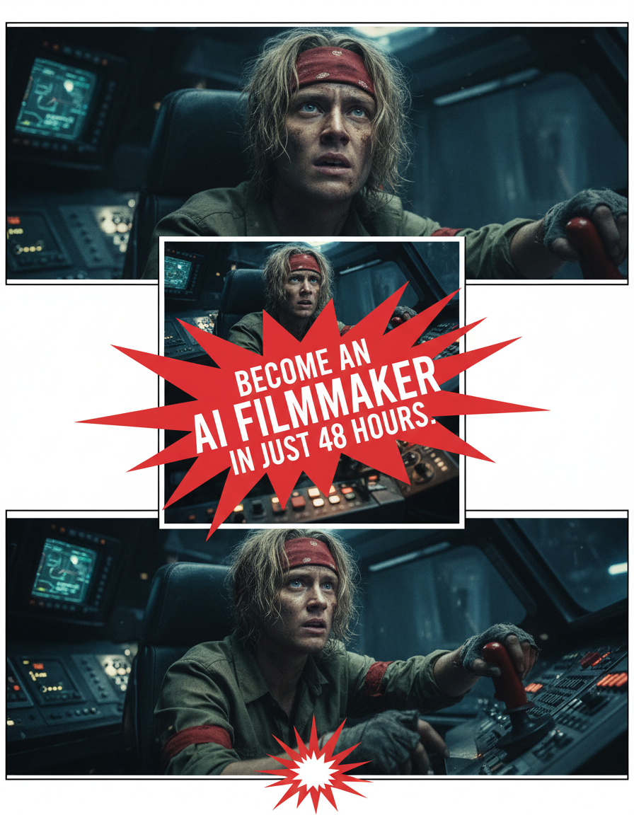 Steptwo.ai Facebook ad: Learn AI Filmmaking In Just 48 Hours