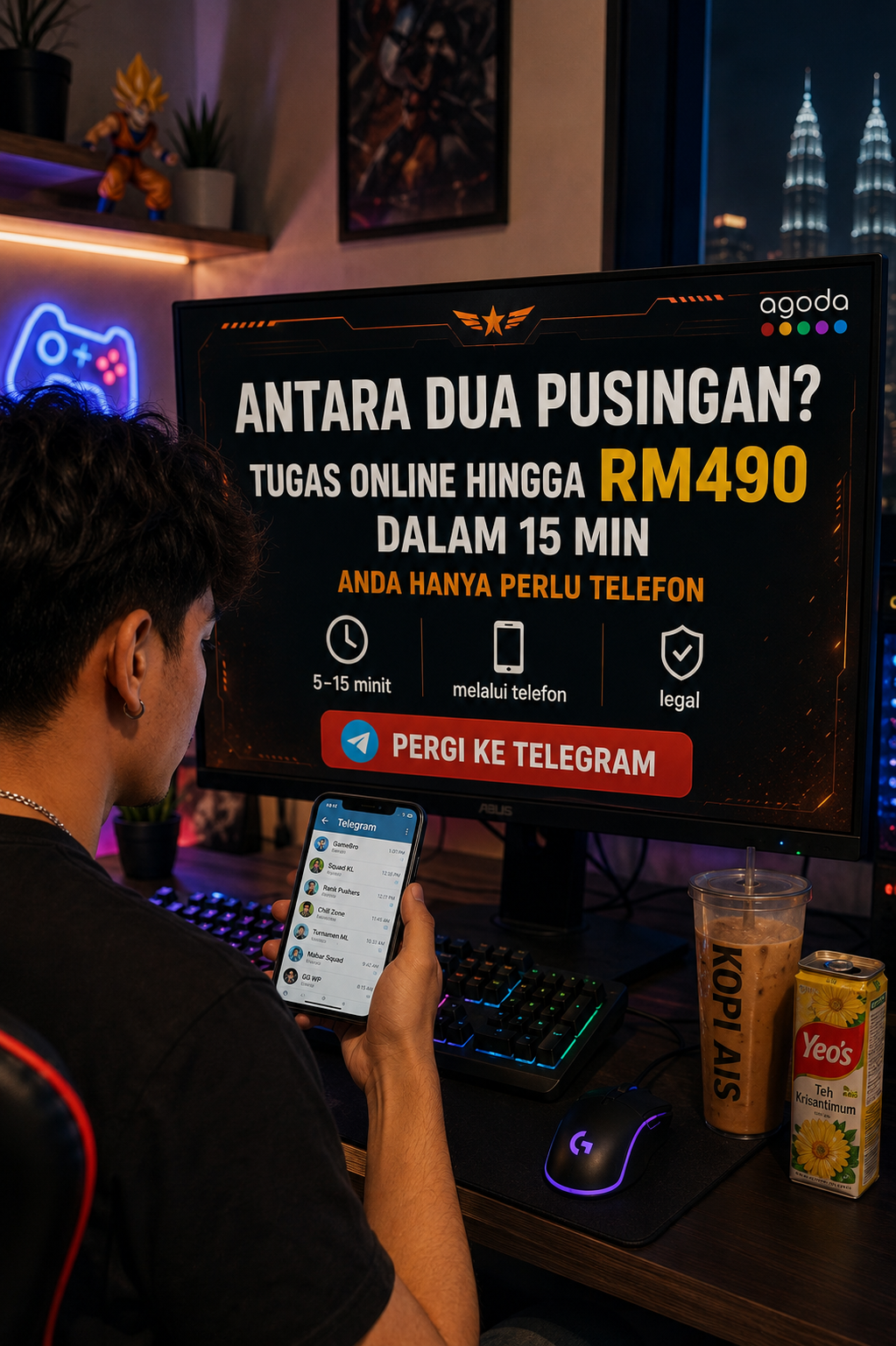 Fast Asia Facebook ad: Tulis Hello di Telegram dan dapatkan bonus