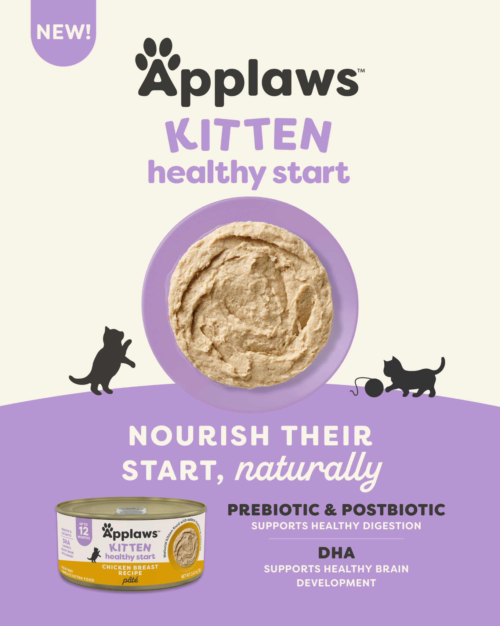 Applaws USA Facebook ad: Nourish their start, naturally