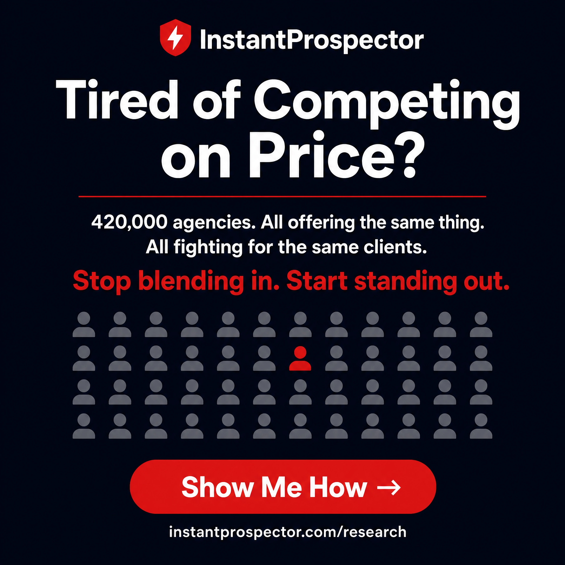 InstantProspector Facebook ad from Jul 13, 2026