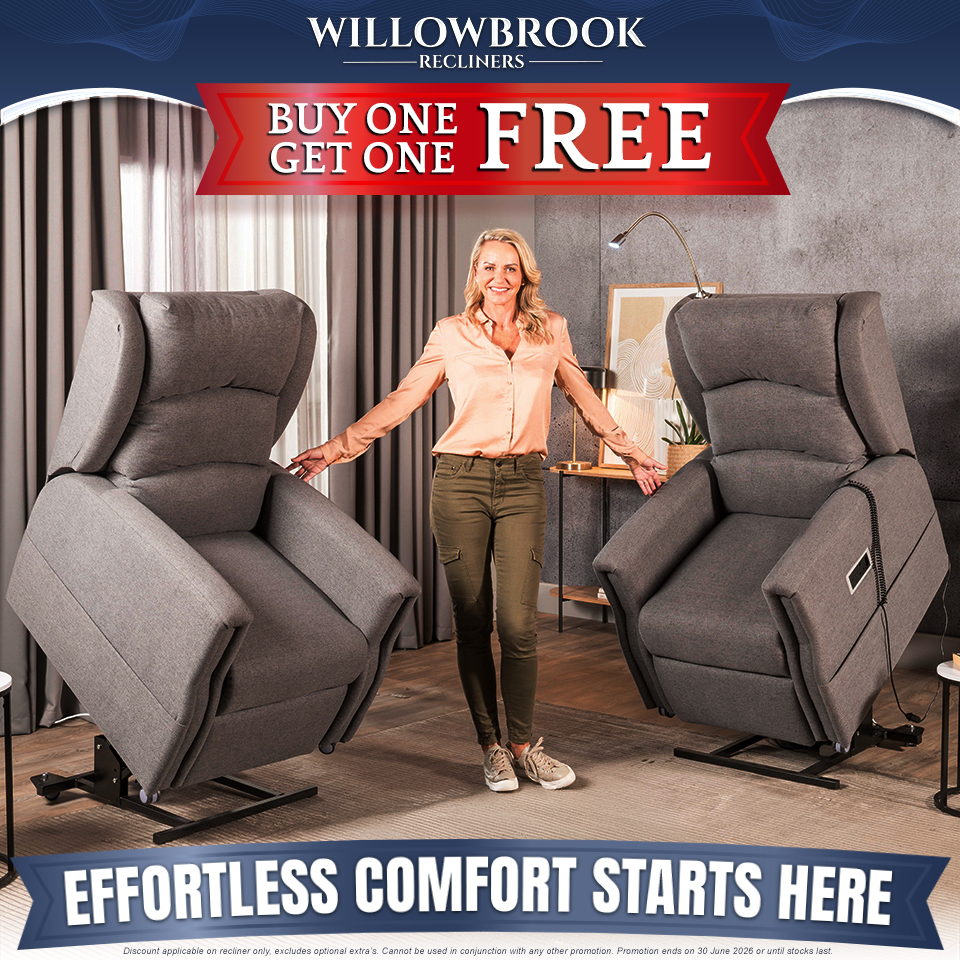 Willowbrook Recliners Facebook ad: Buy One Get One Free on all Recliners