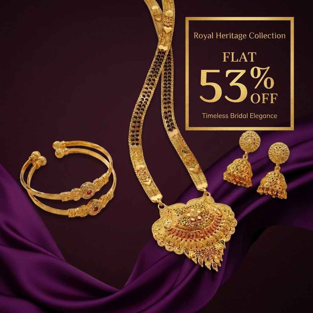 Aameesujewels Facebook ad: The Royal Vivah Heritage Set Gold Plated Bridal…