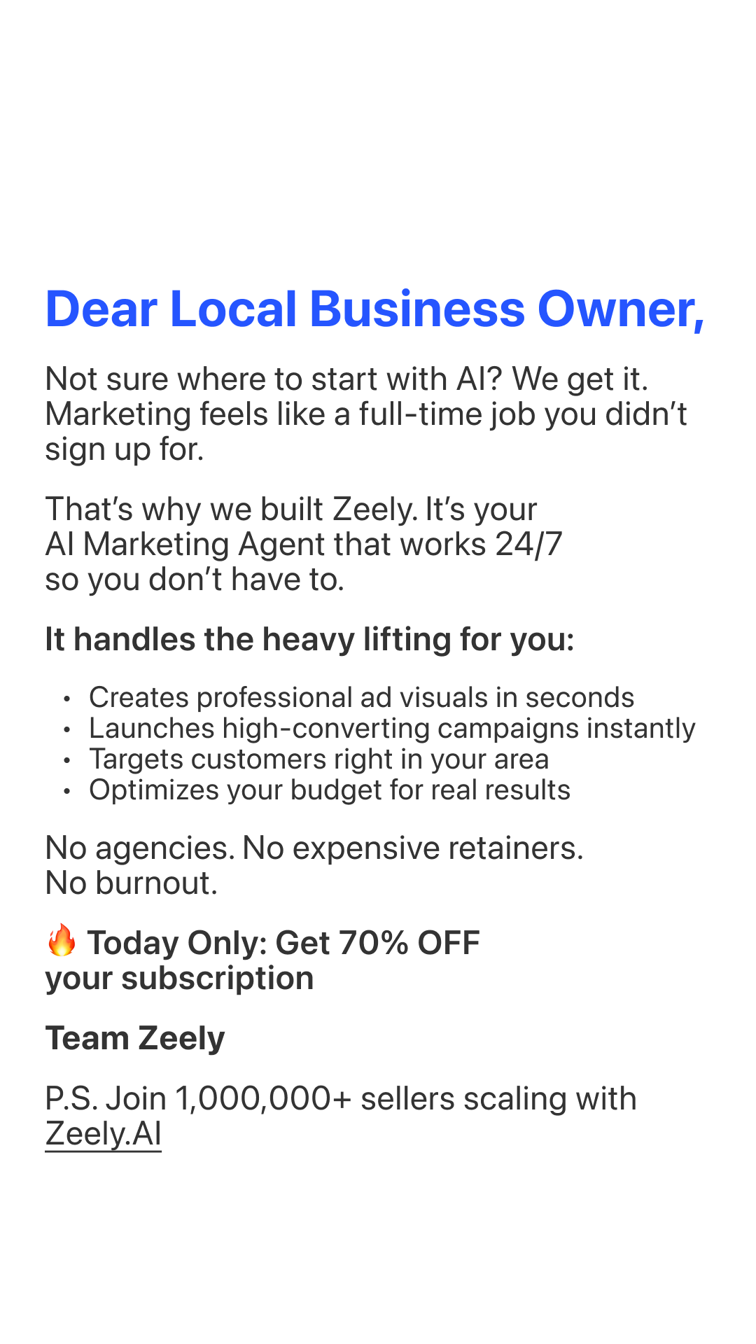 Zeely Facebook ad
