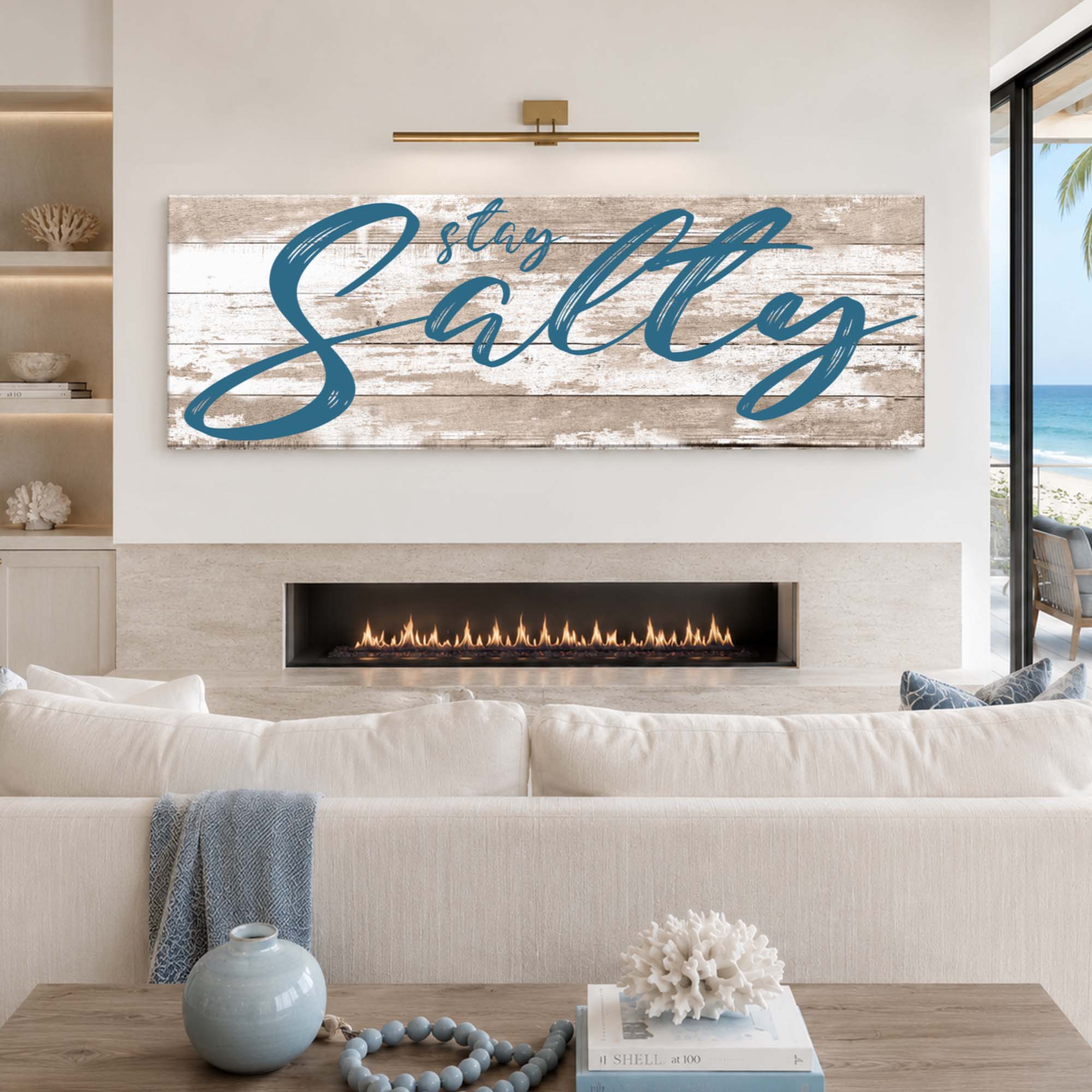 Tailored Canvases - Personalized Art Facebook ad: Stay Salty Coastal Sign II | Made in the USA | Ships Fast