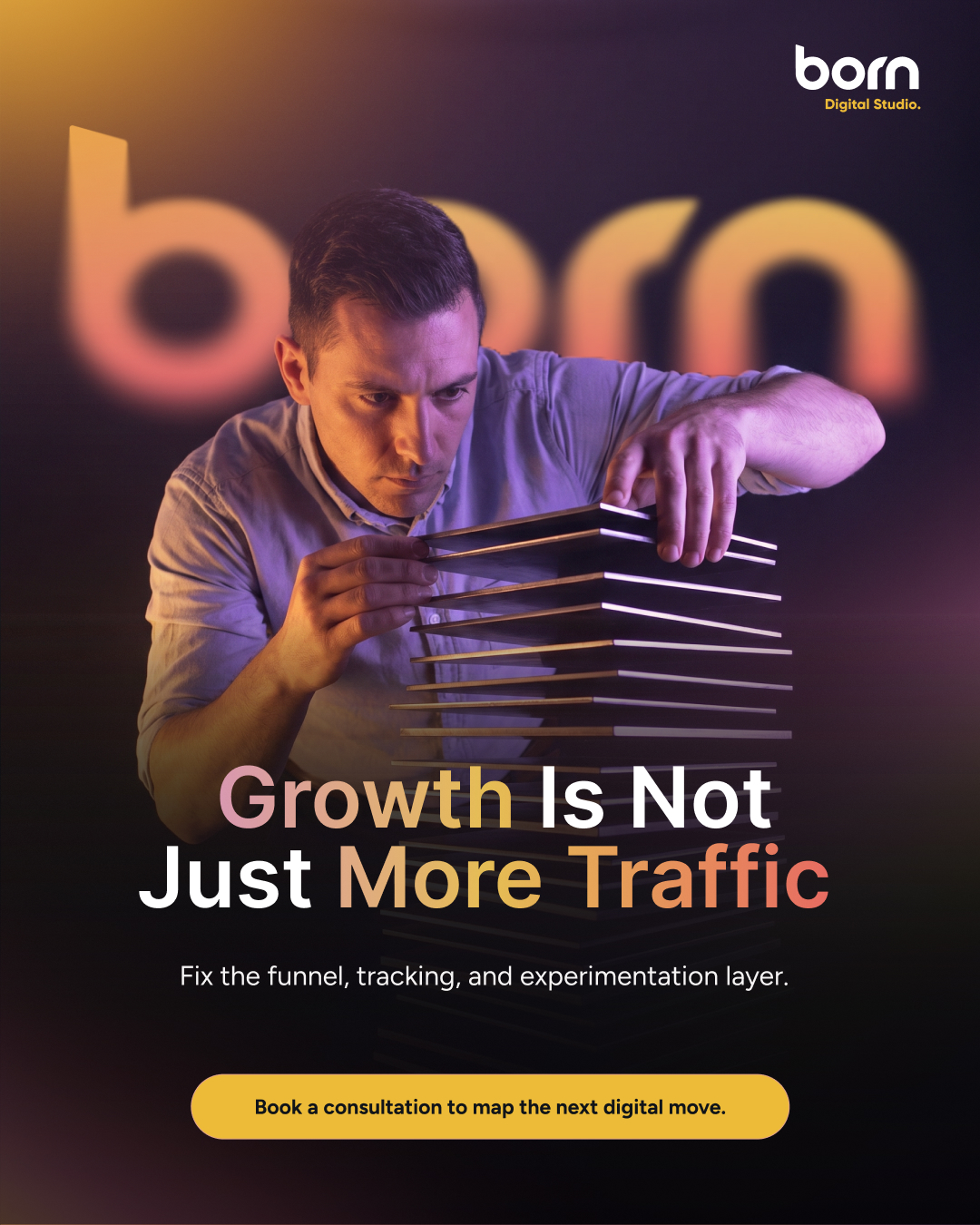 Born Digital Facebook ad: More traffic is useful only when the system…