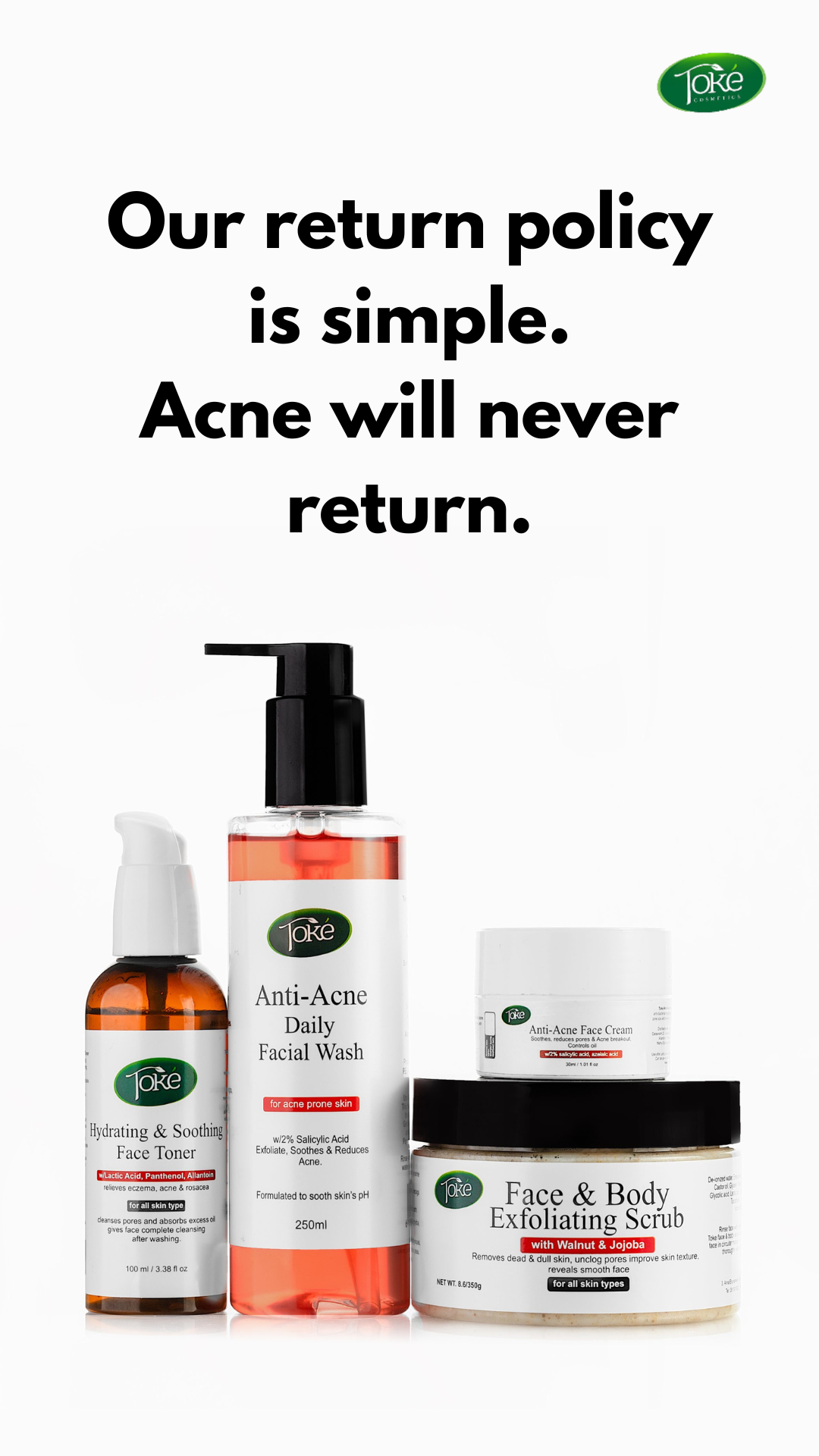 Toke Cosmetics Facebook ad: Real Results. Real Customers. One Set.