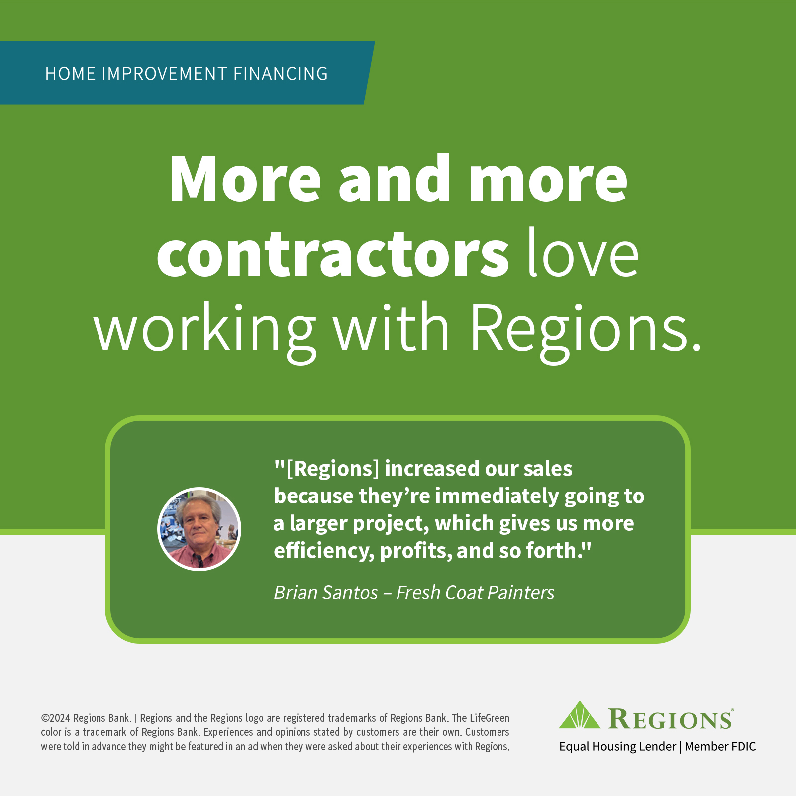 Regions Home Improvement Financing Facebook ad