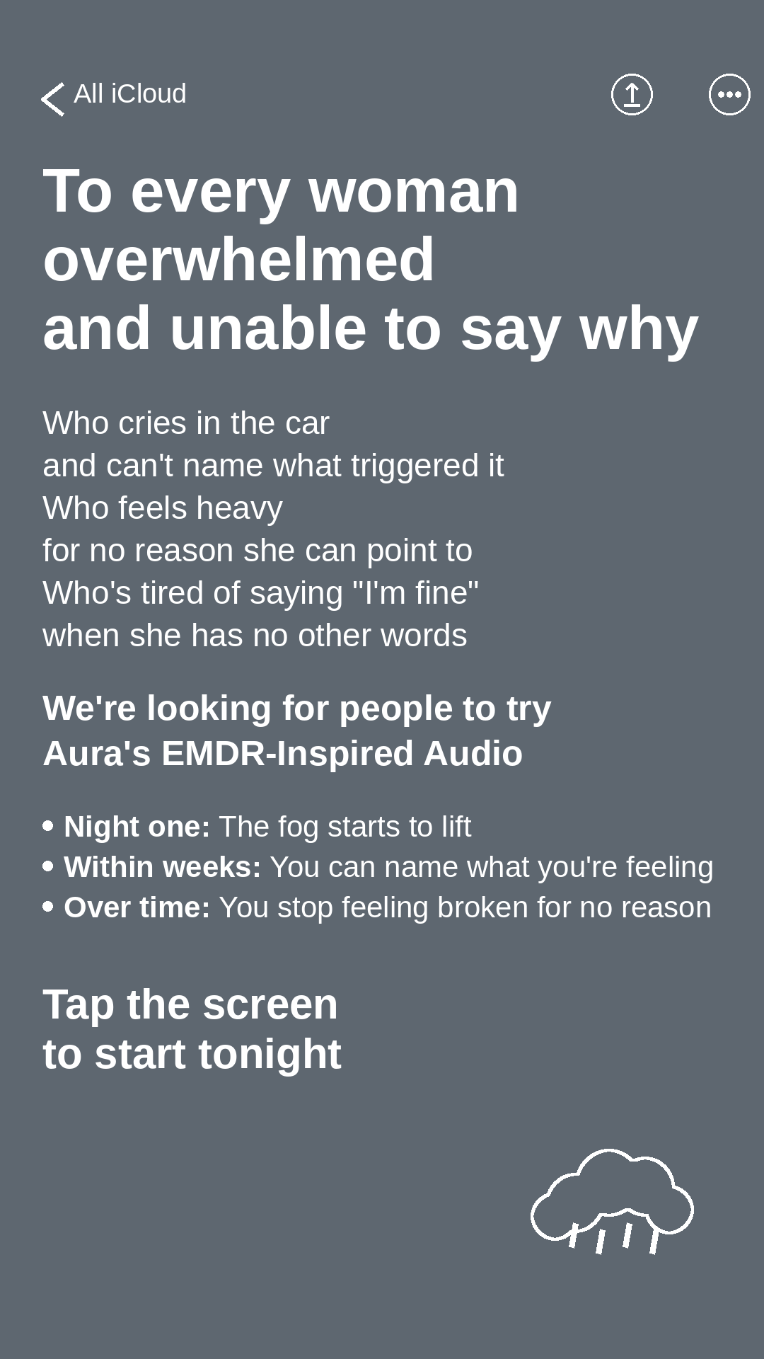 Aura: Find peace every day Facebook ad