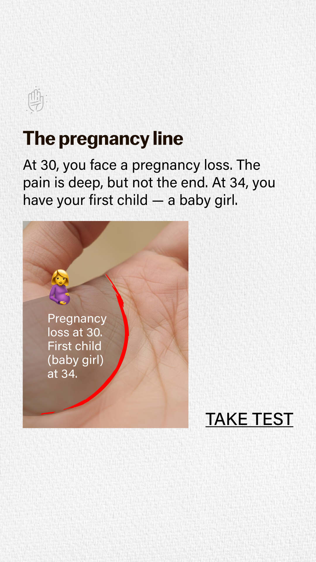 Palm reading insights Facebook ad