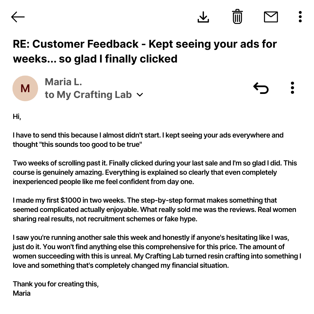 My Crafting Lab Facebook ad