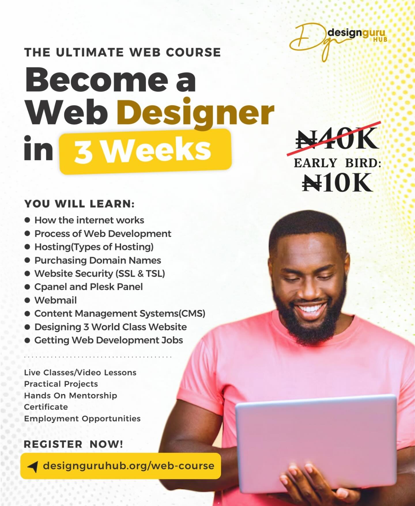 DesignGuru Hub Facebook ad: Web Course, DesignGuru Hub