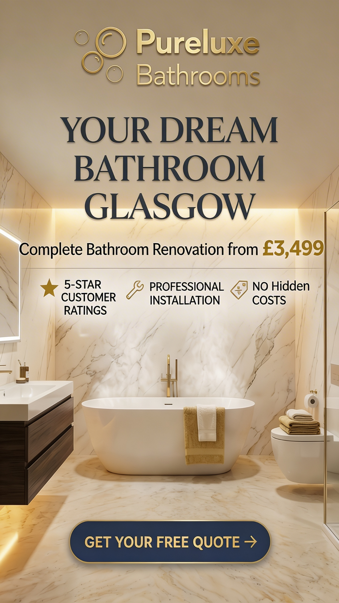 PureLuxe Bathrooms Facebook ad