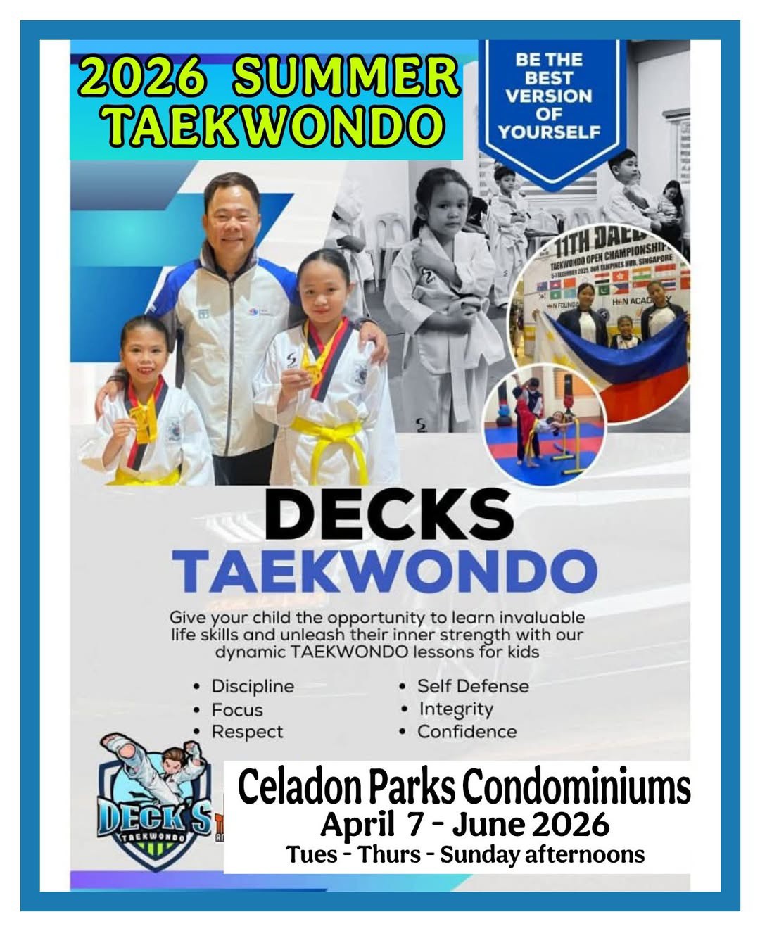 Celadon Parks Manila-Taekwondo Facebook ad: Unlock your child's potential this summer!