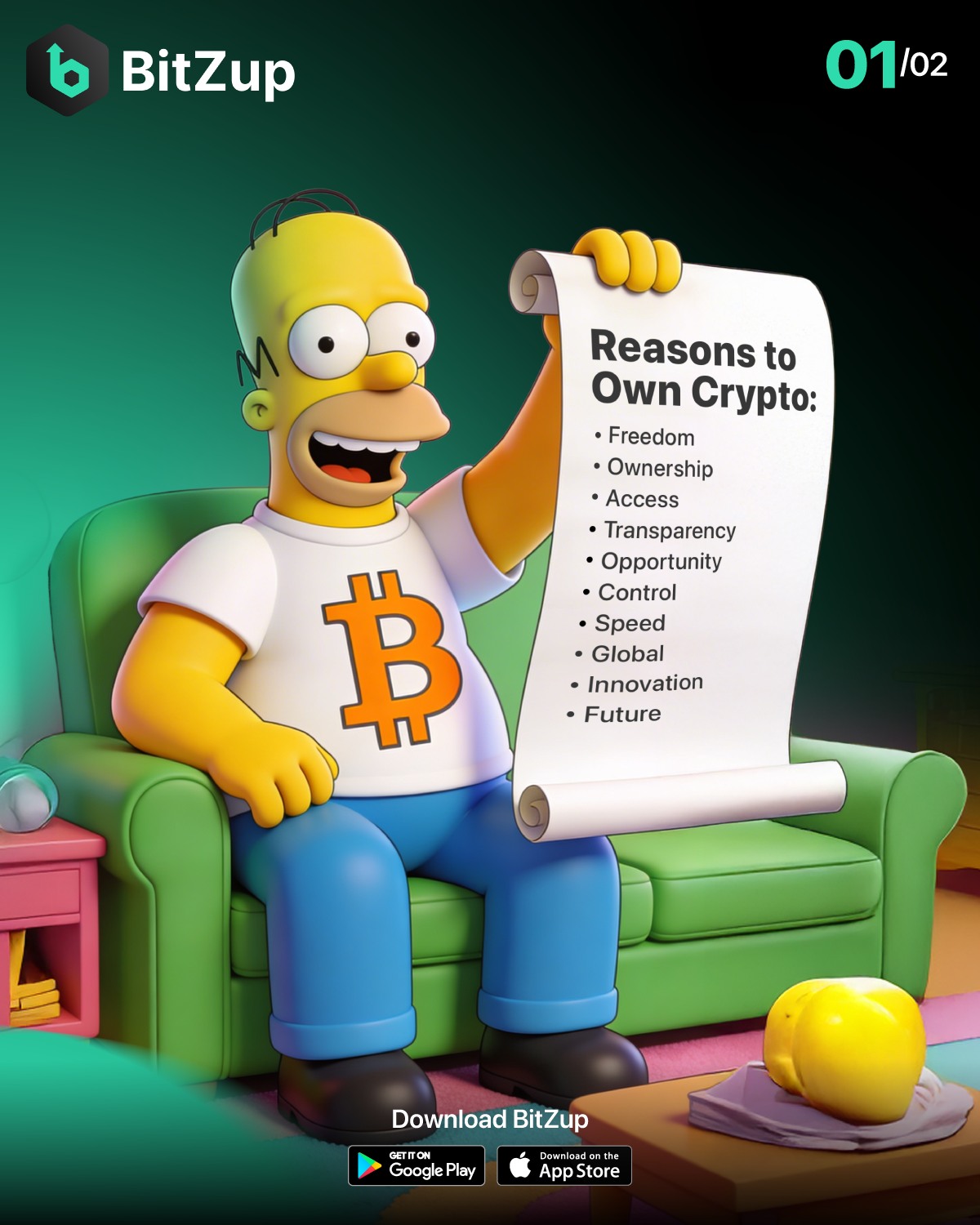 Bitzup Facebook ad: Crypto opens doors to ownership, freedom, and global…