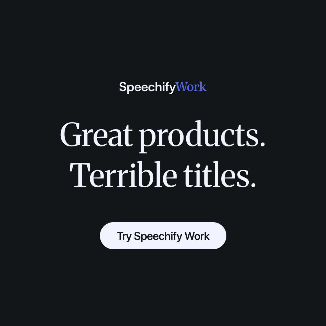 Speechify Facebook ad