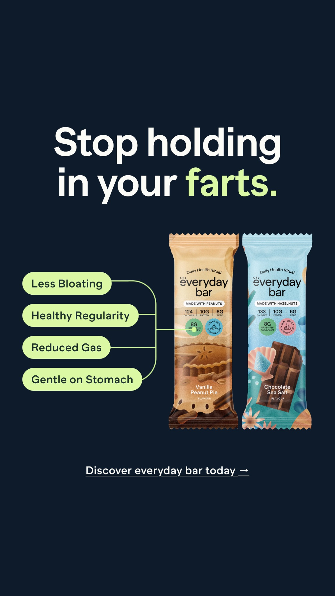 everyday bar Facebook ad: Stay Regular, Feel Better with everyday bar
