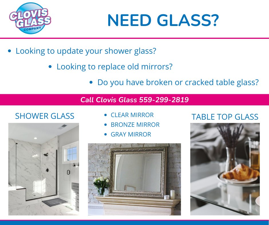 Clovis Glass Facebook ad: Since 1964, Clovis Glass has specialized in high…