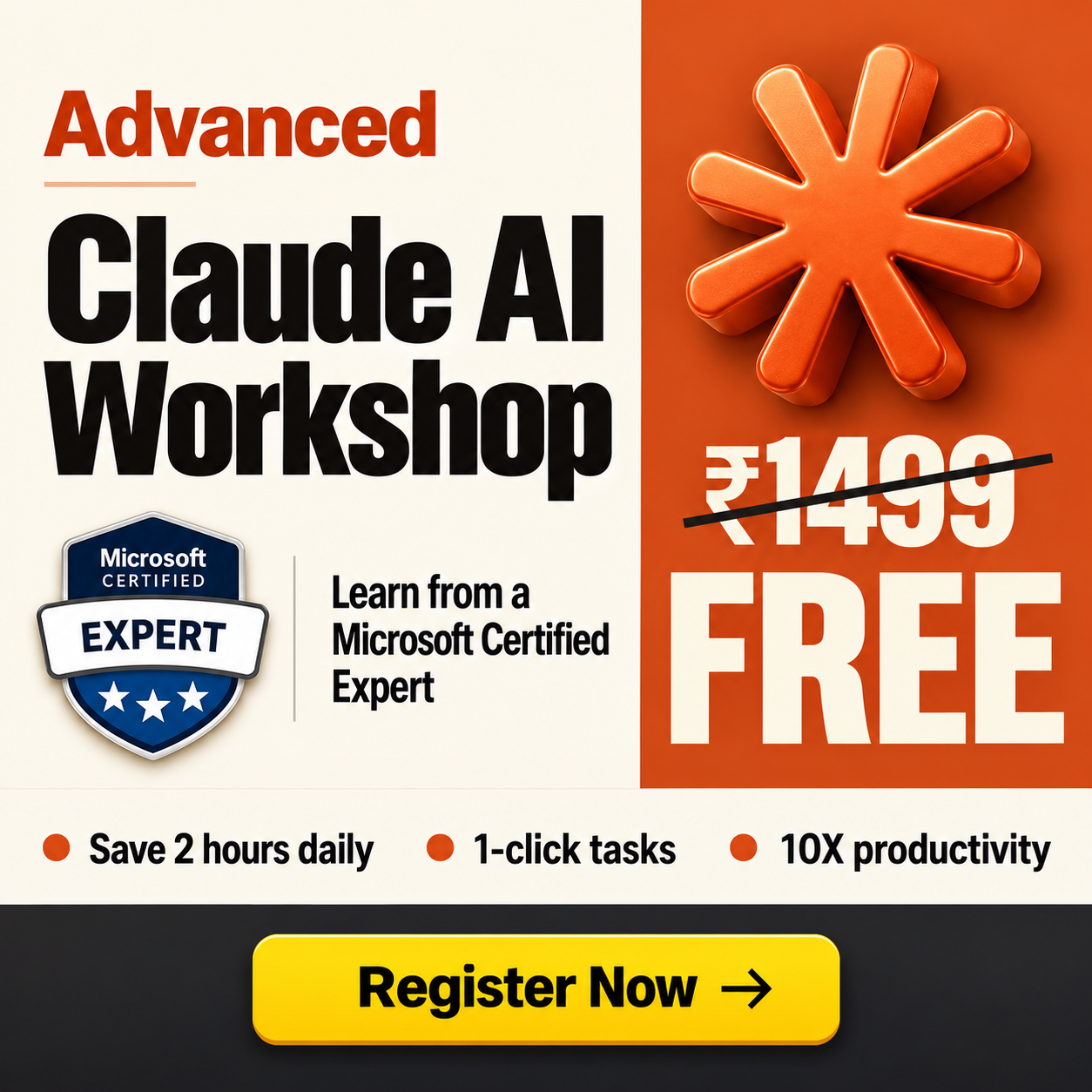 The Claude Club Facebook ad: Free 3-Hour Claude Masterclass, For Job Professionals