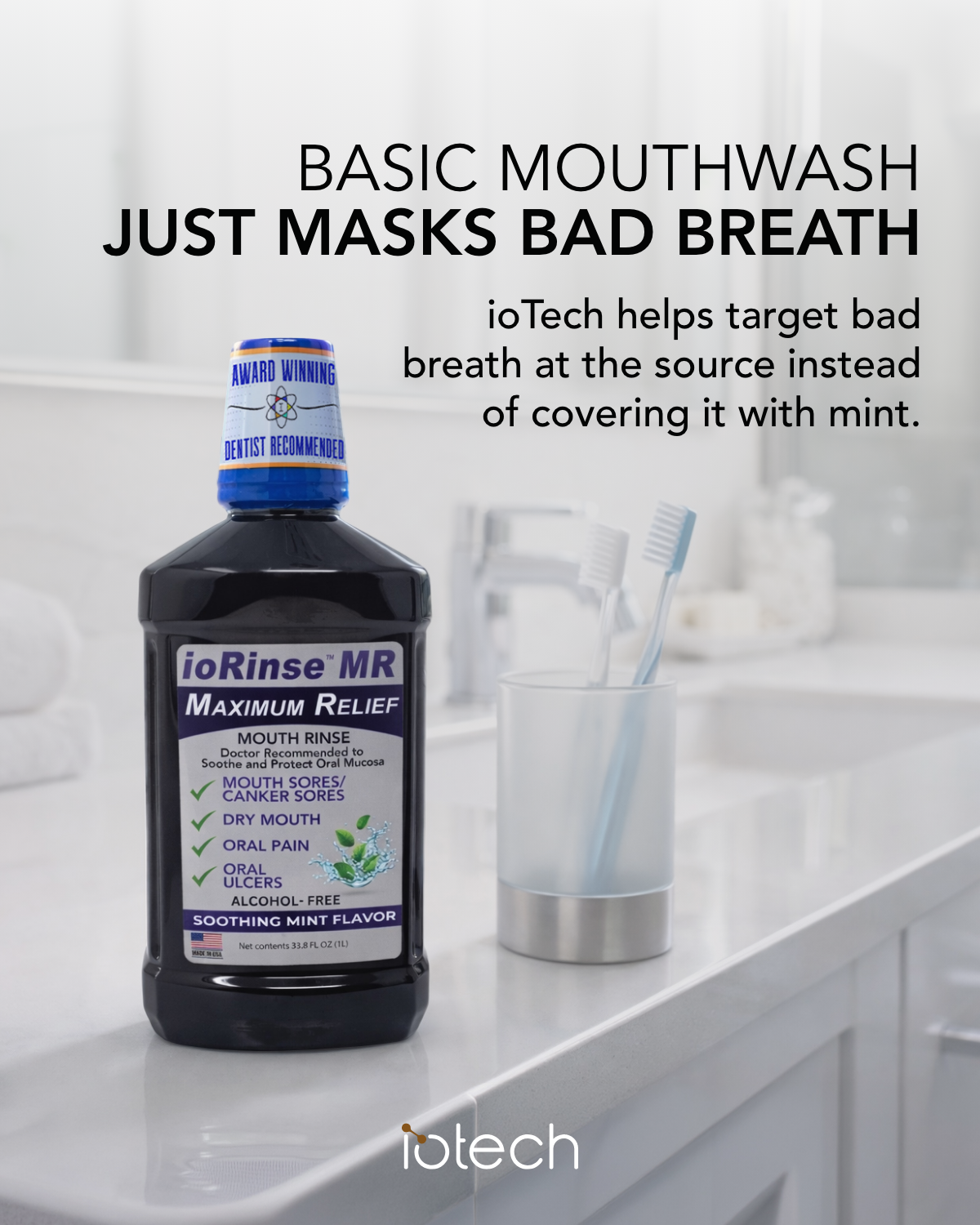 IoTech Facebook ad: Lasting Relief for Sensitive Mouths