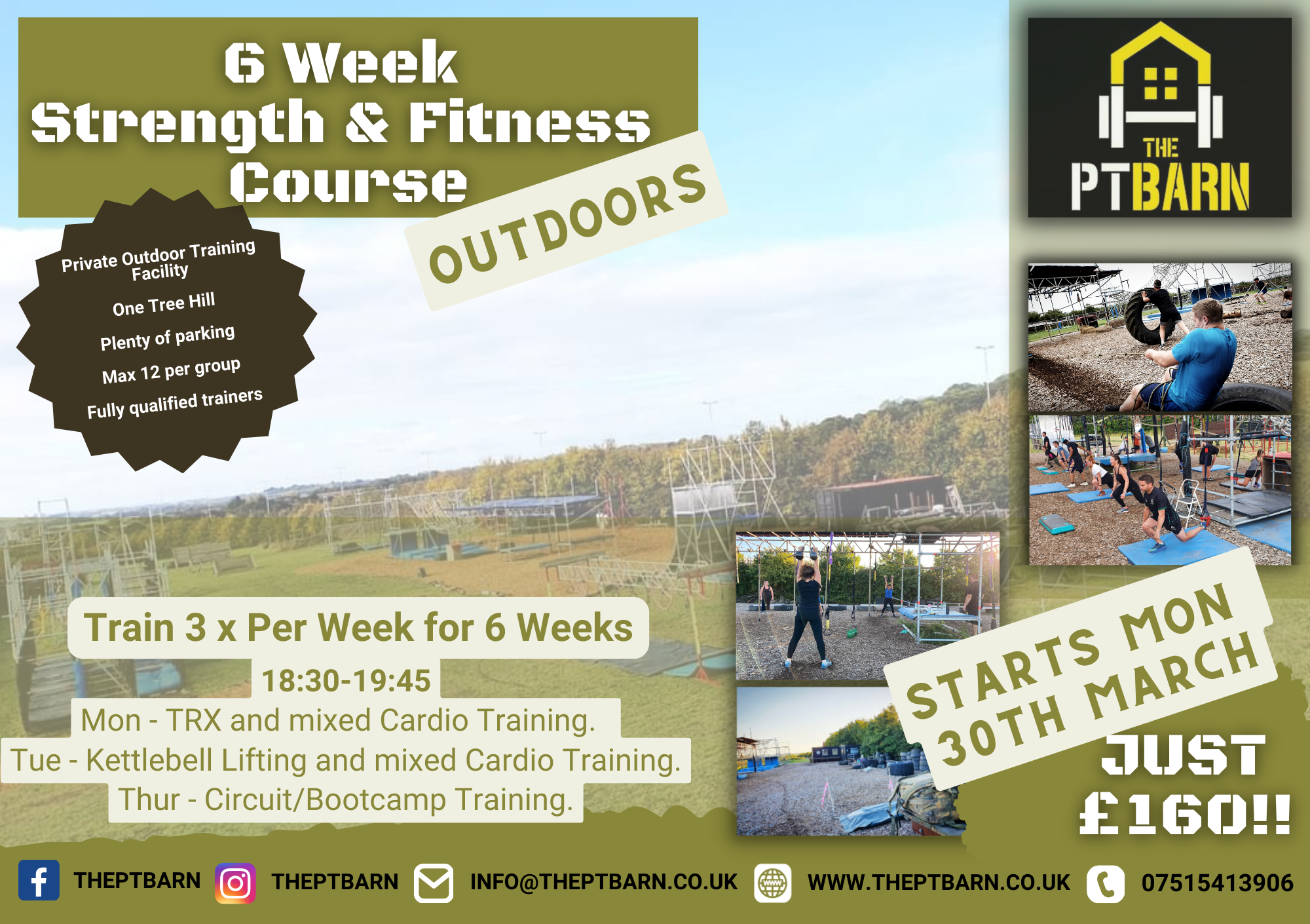 The P.T Barn - Fitness Facility and Obstacle Training Ground Facebook ad: 6 Week Strength + Fitness Course at The P.T Barn
