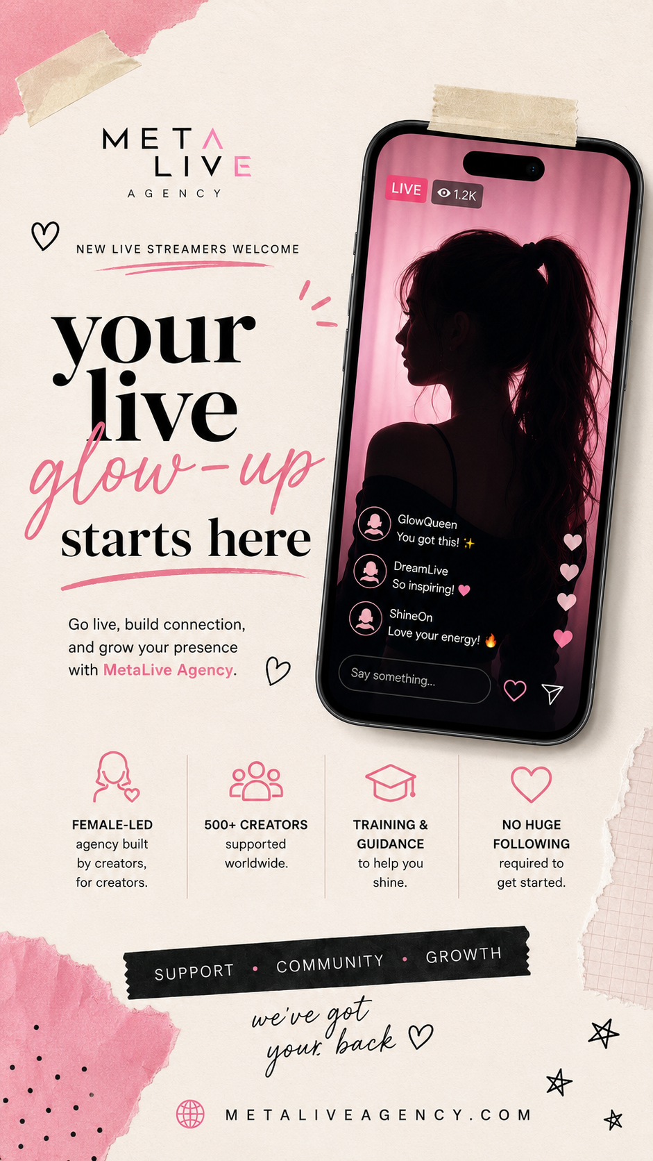 Metalive Agency Facebook ad: Start Your Live Streaming Journey